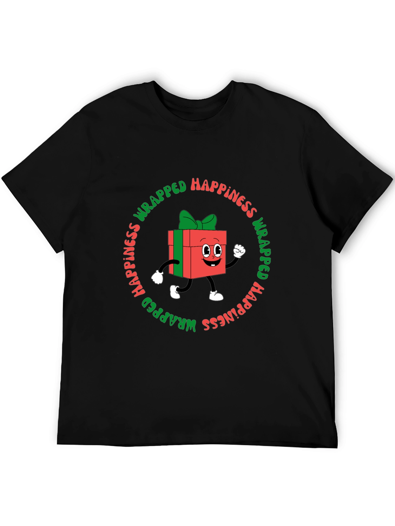 Wrapped Happiness Graphic Tee - Festive Holiday Shirt