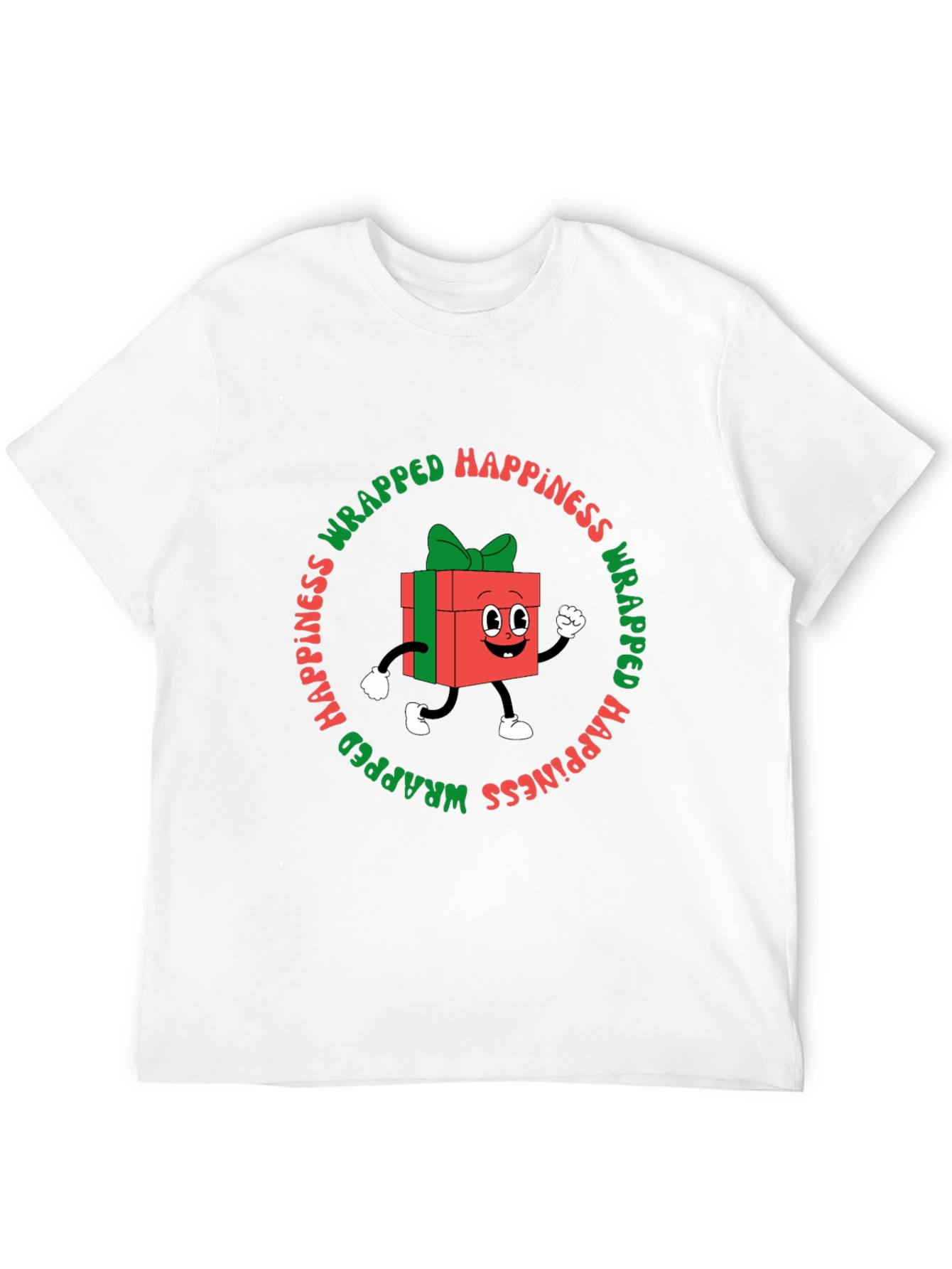 Wrapped Happiness Graphic Tee - Festive Holiday Shirt