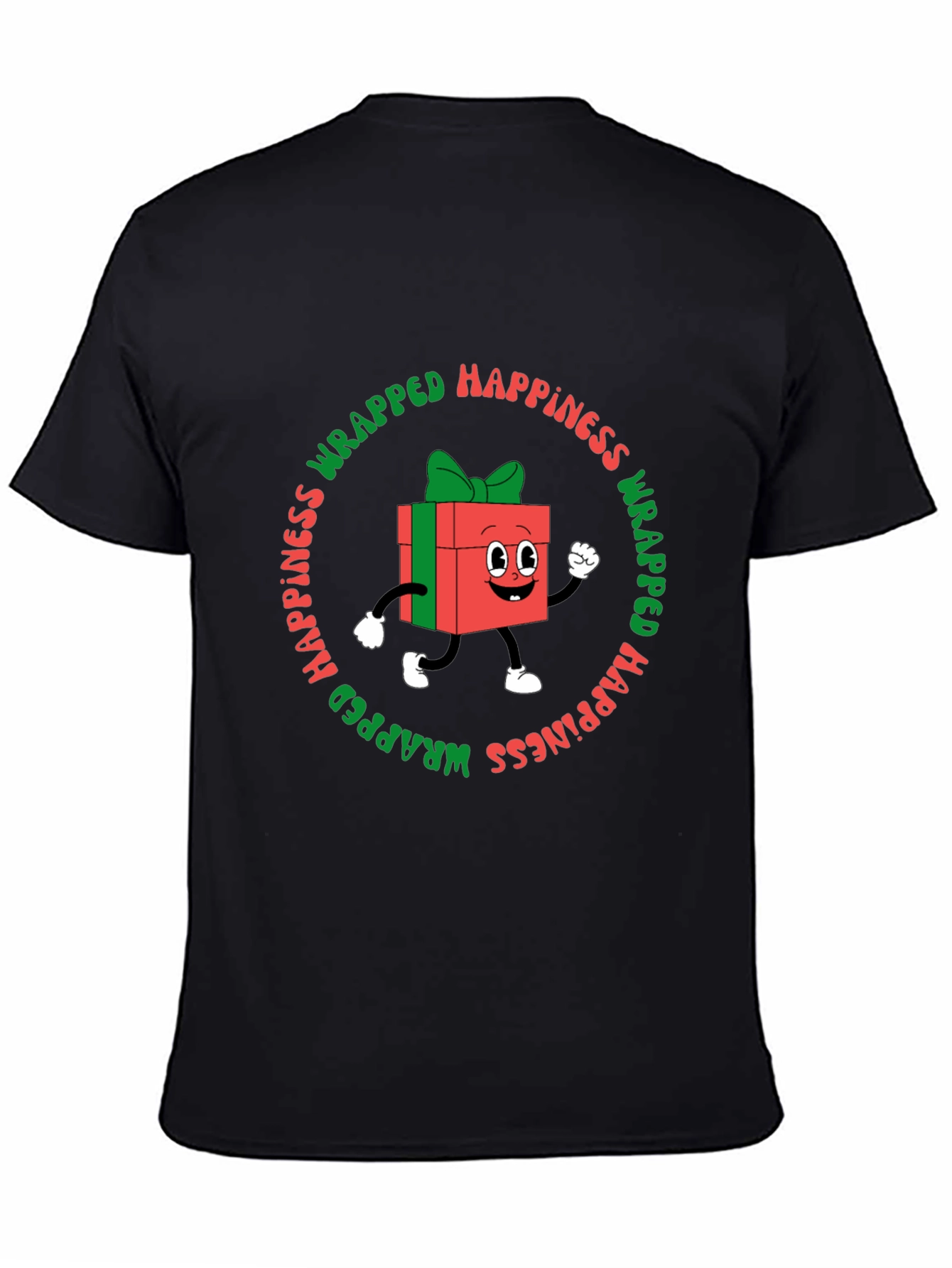 Wrapped Happiness Graphic Tee - Festive Holiday Shirt