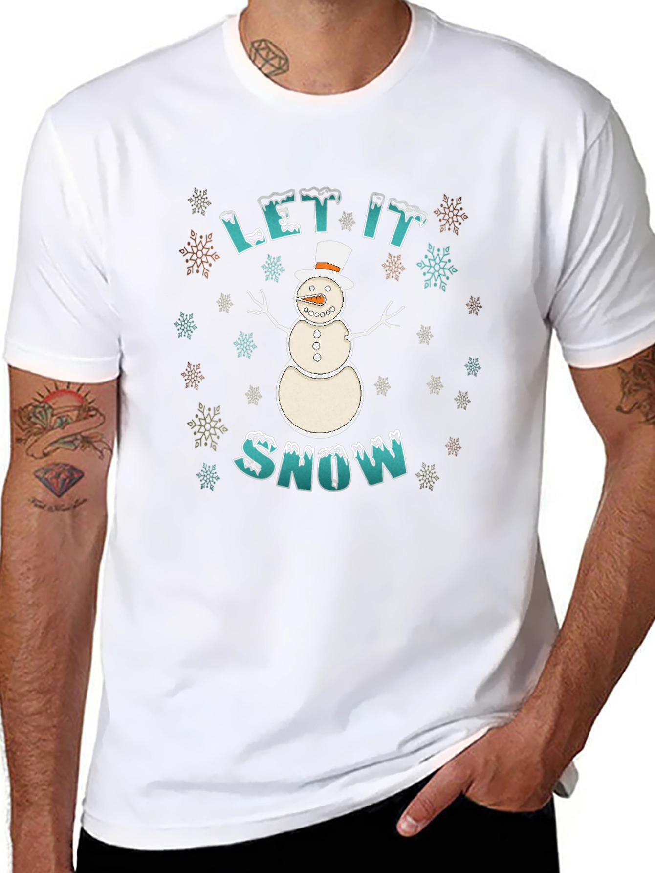Let It Snow T-Shirt - Snowman Design