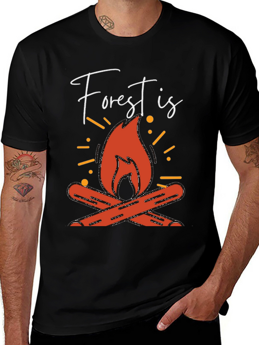 Forest Is Calling T-Shirt - Campfire Graphic Tee