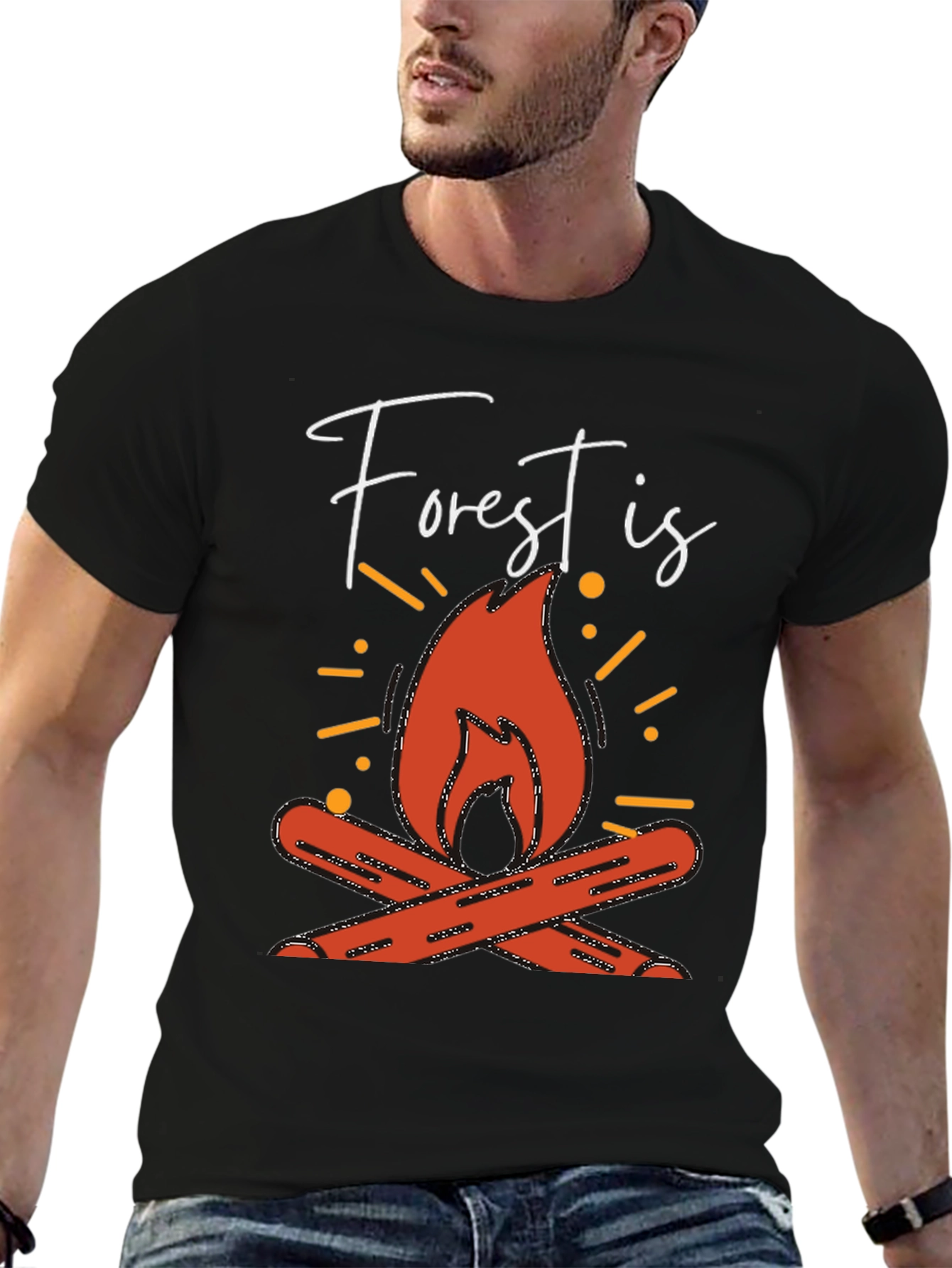 Forest Is Calling T-Shirt - Campfire Graphic Tee
