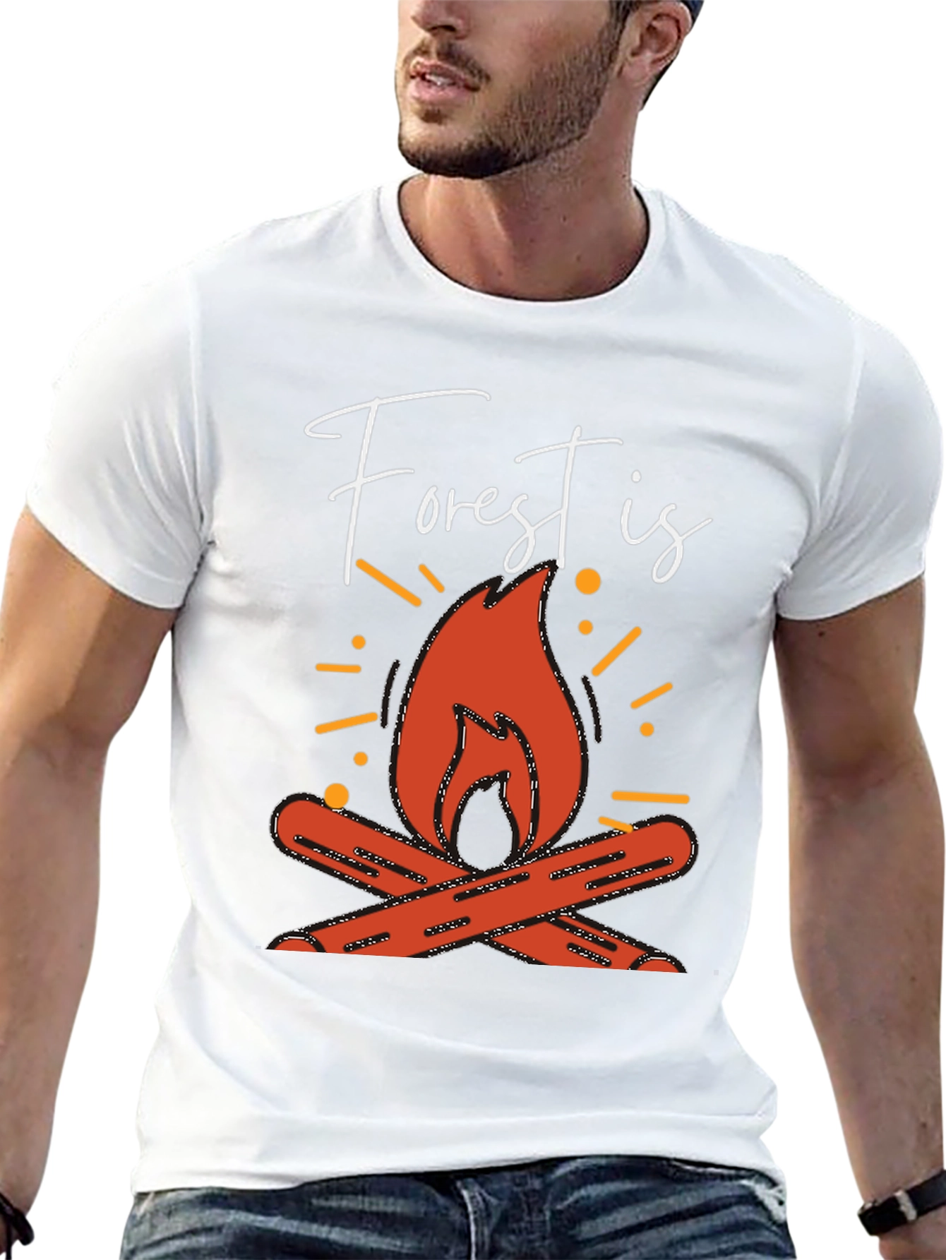 Forest Is Calling T-Shirt - Campfire Graphic Tee