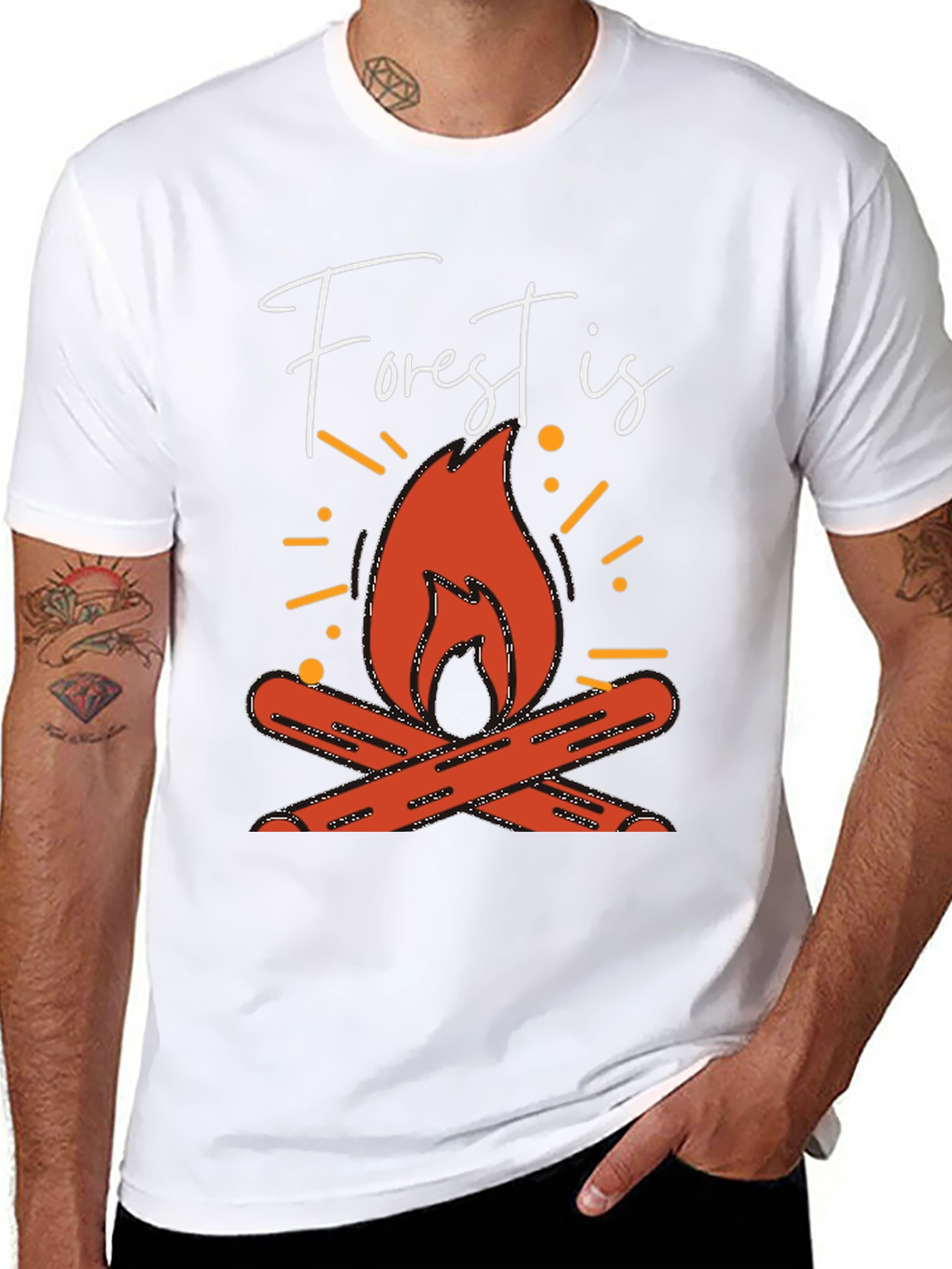 Forest Is Calling T-Shirt - Campfire Graphic Tee
