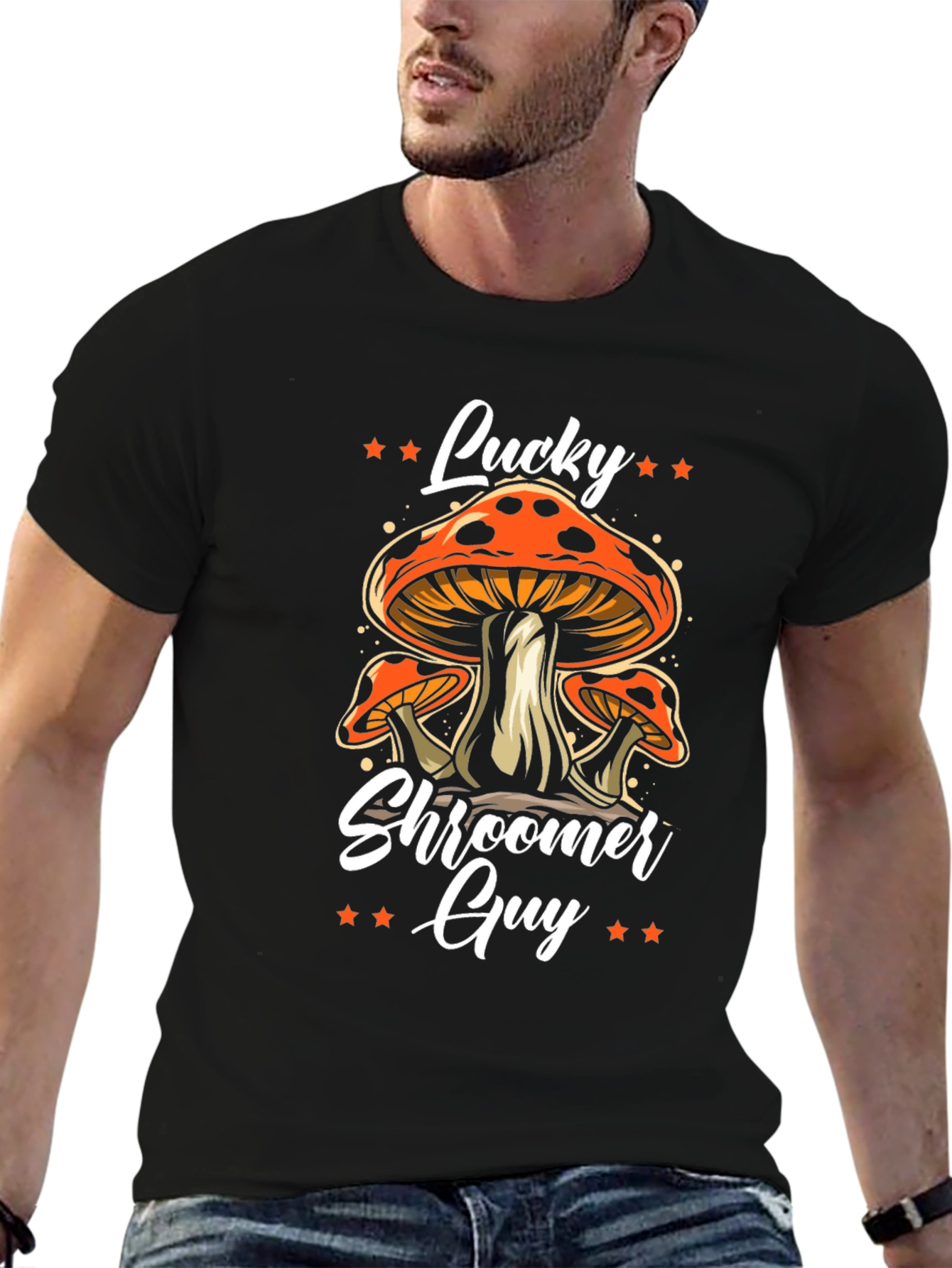 Lucky Shroomer Guy T-Shirt - Fun Mushroom Design