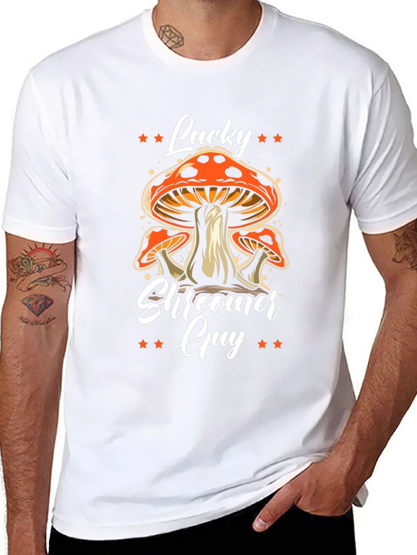 Lucky Shroomer Guy T-Shirt - Fun Mushroom Design
