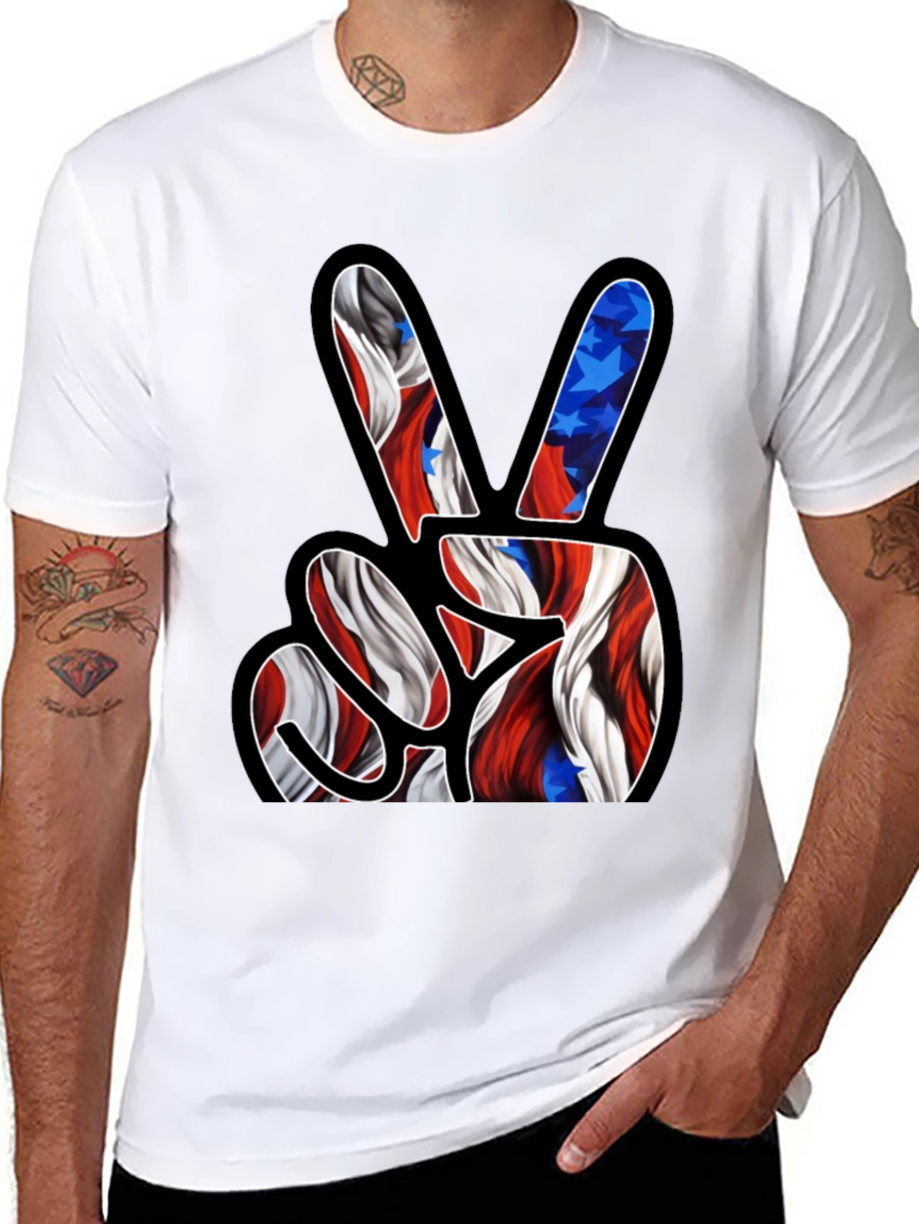 Peace Sign Patriotic T-Shirt