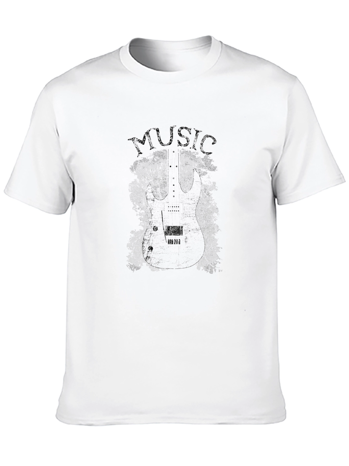 Music Guitar Graphic Black T-Shirt