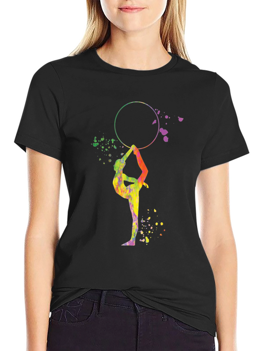 Rhythmic Gymnast T-Shirt - Colorful Watercolor Design