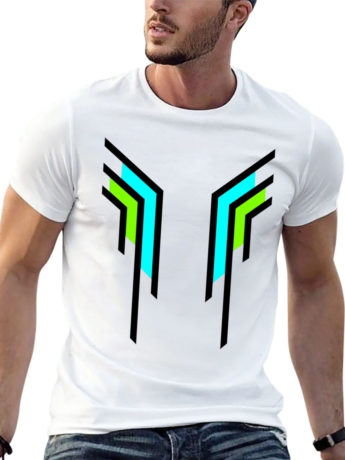 Geometric Print Black T-Shirt
