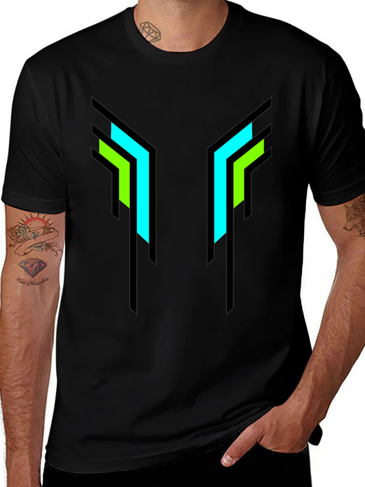 Geometric Print Black T-Shirt