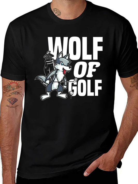 Wolf of Golf Black Graphic T-Shirt