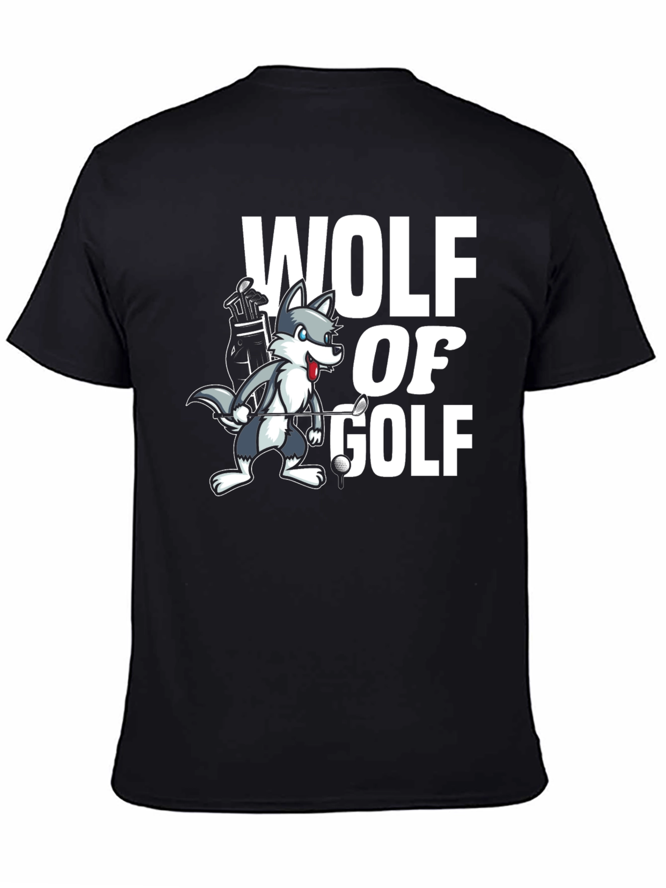 Wolf of Golf Black Graphic T-Shirt