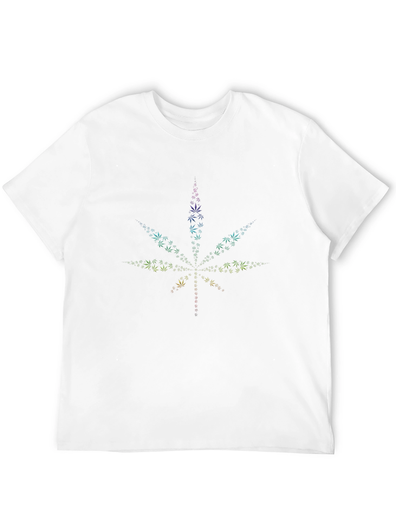 Cannabis Leaf Graphic Print Black T-Shirt