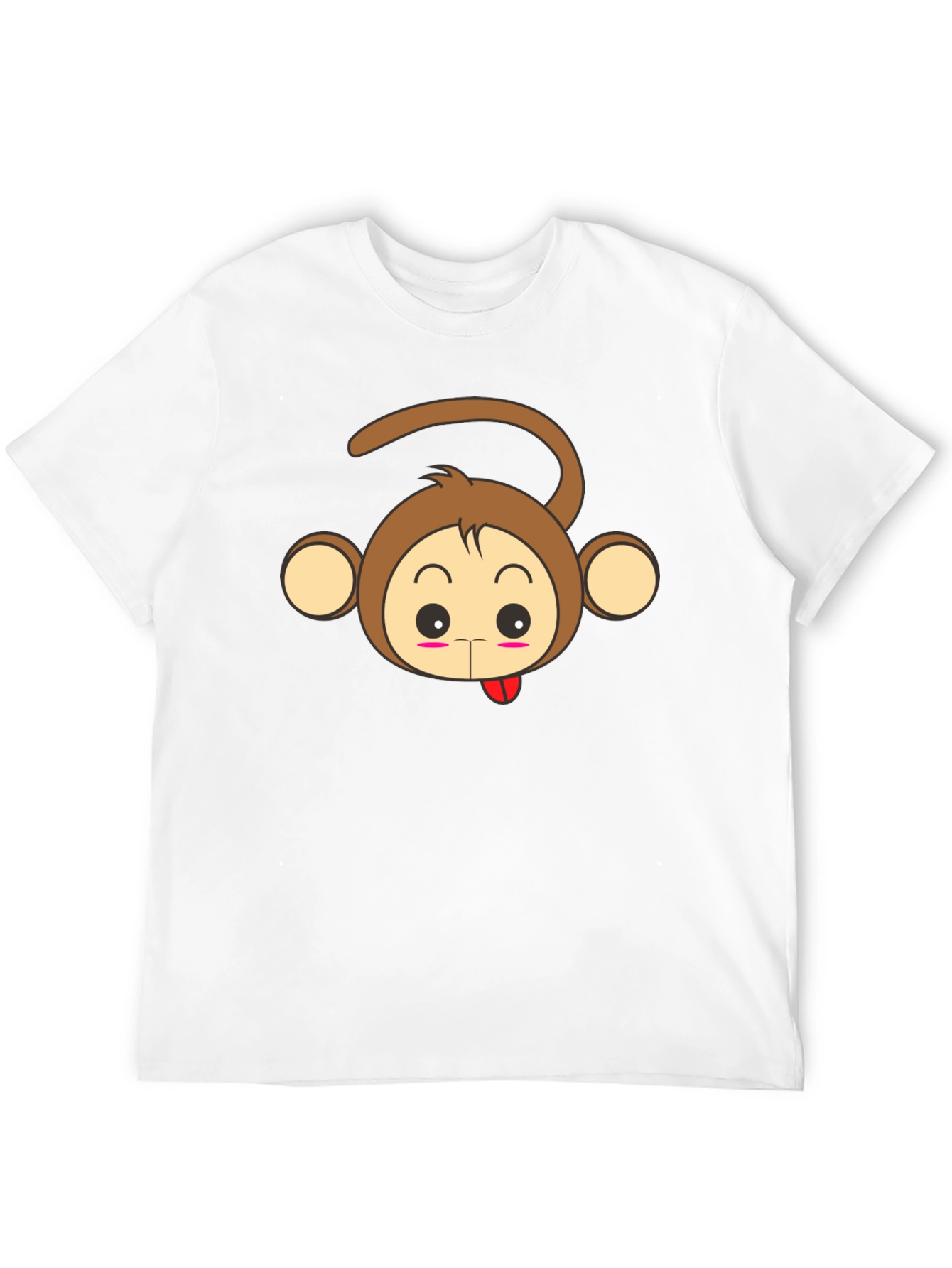 Cute Monkey Graphic Tee - Black