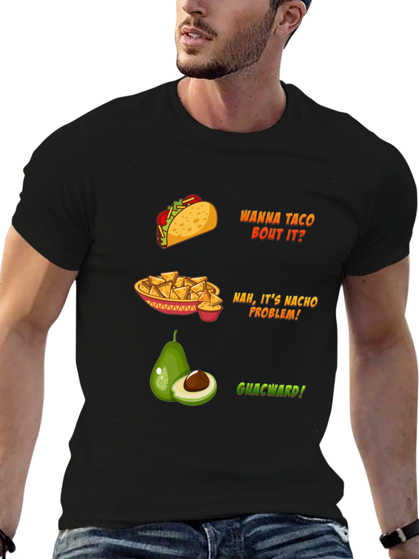 Funny Food Puns Black T-Shirt