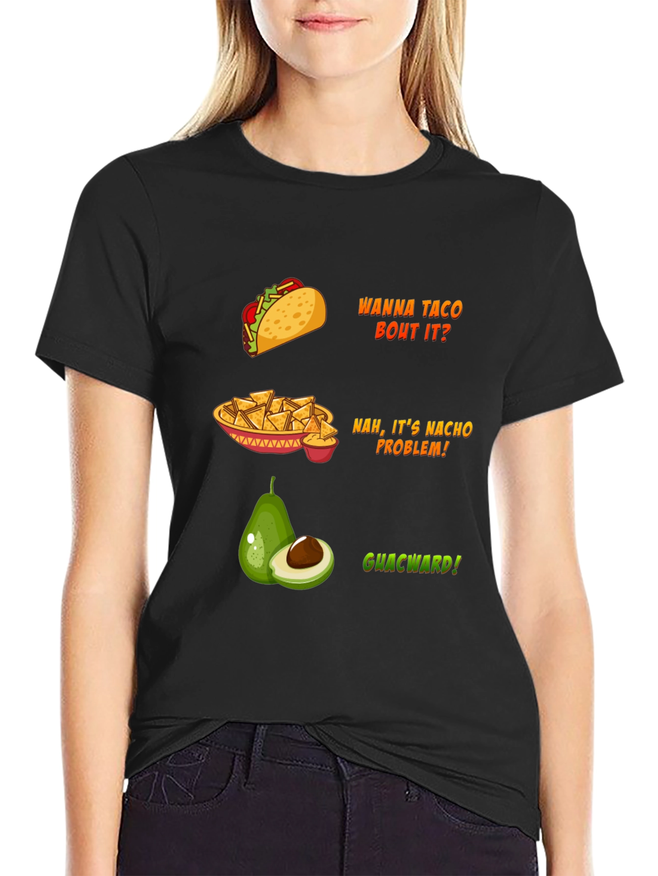 Funny Food Puns Black T-Shirt