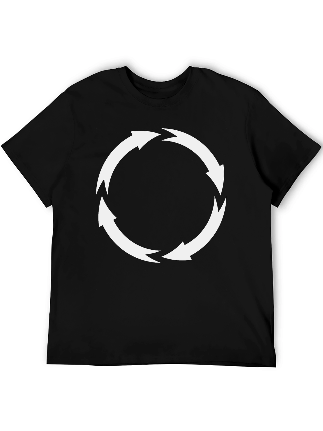 Circular Arrows Graphic Tee - Black Cotton Blend