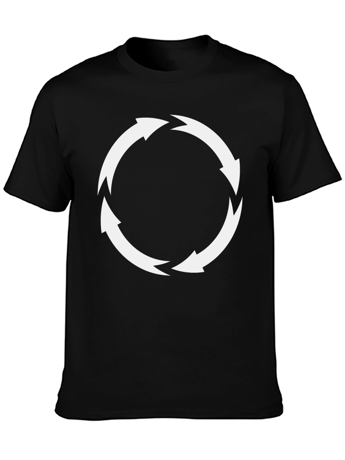Circular Arrows Graphic Tee - Black Cotton Blend