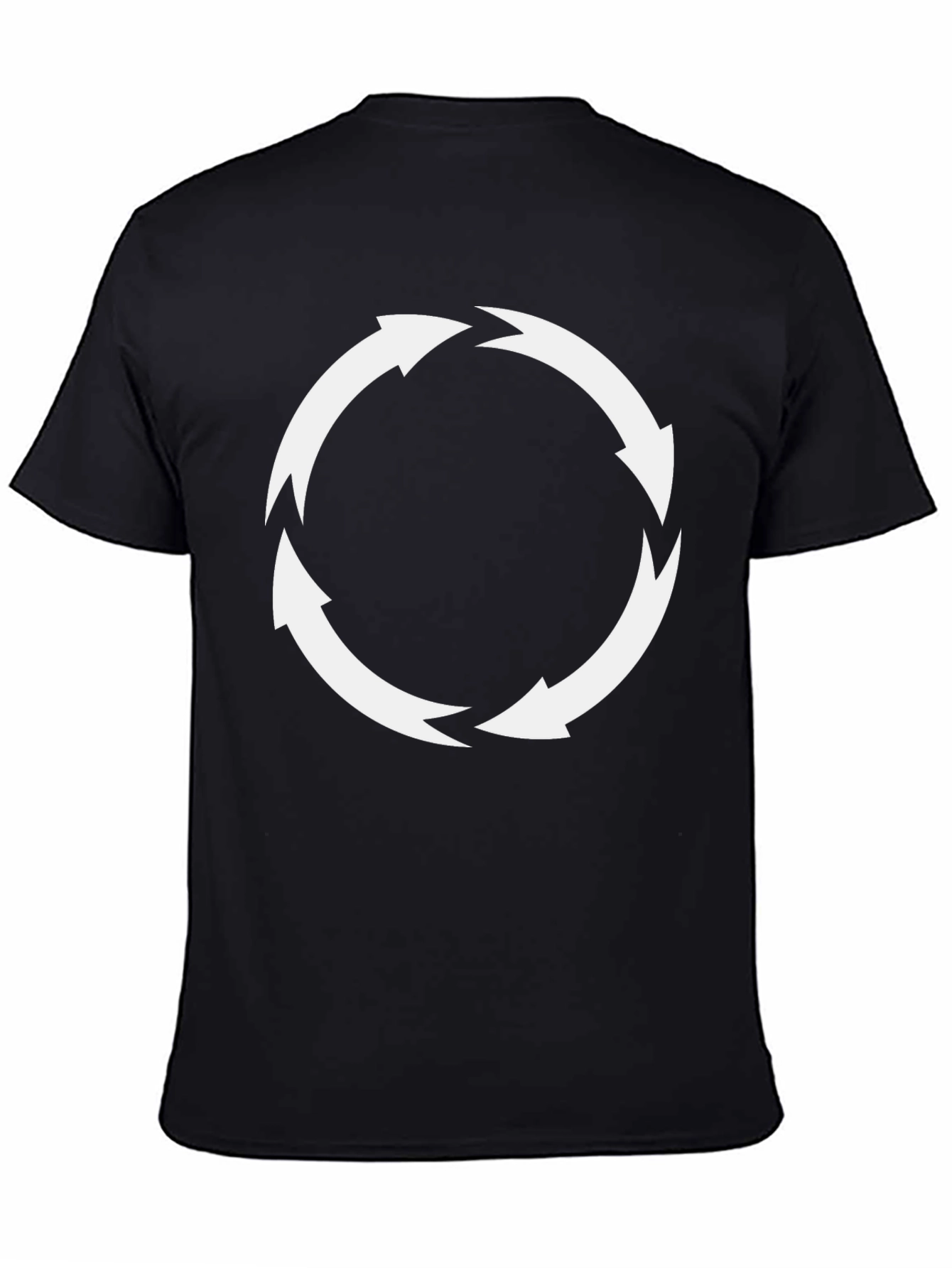 Circular Arrows Graphic Tee - Black Cotton Blend