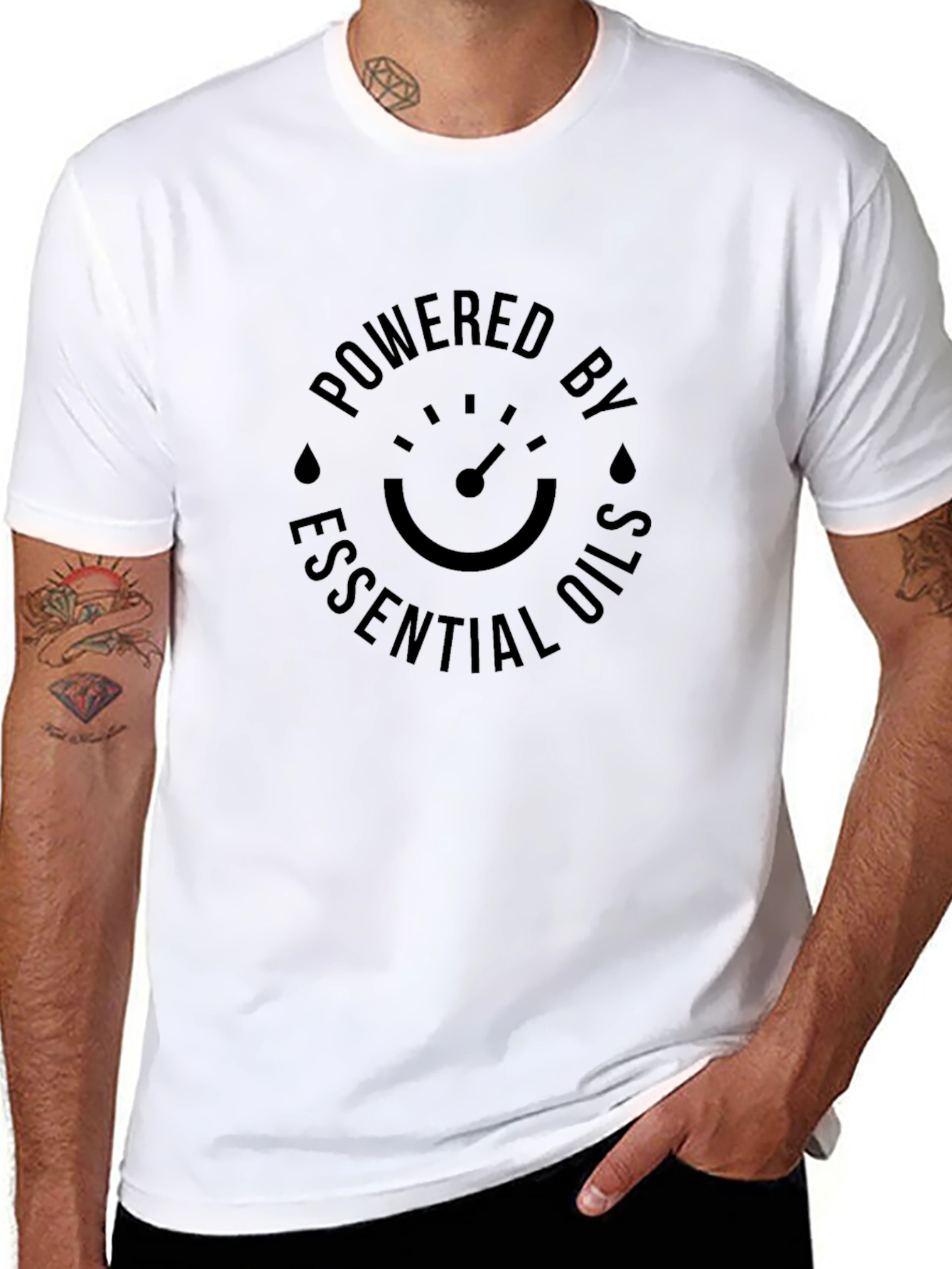 Powered by Essential Oils Black Graphic T-Shirt