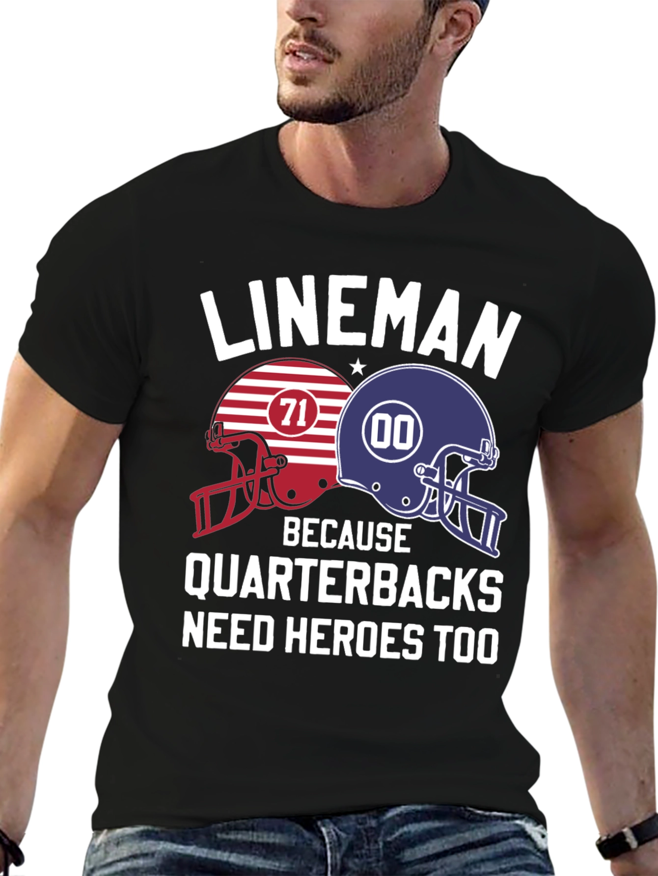 Lineman Quarterback Hero T-Shirt