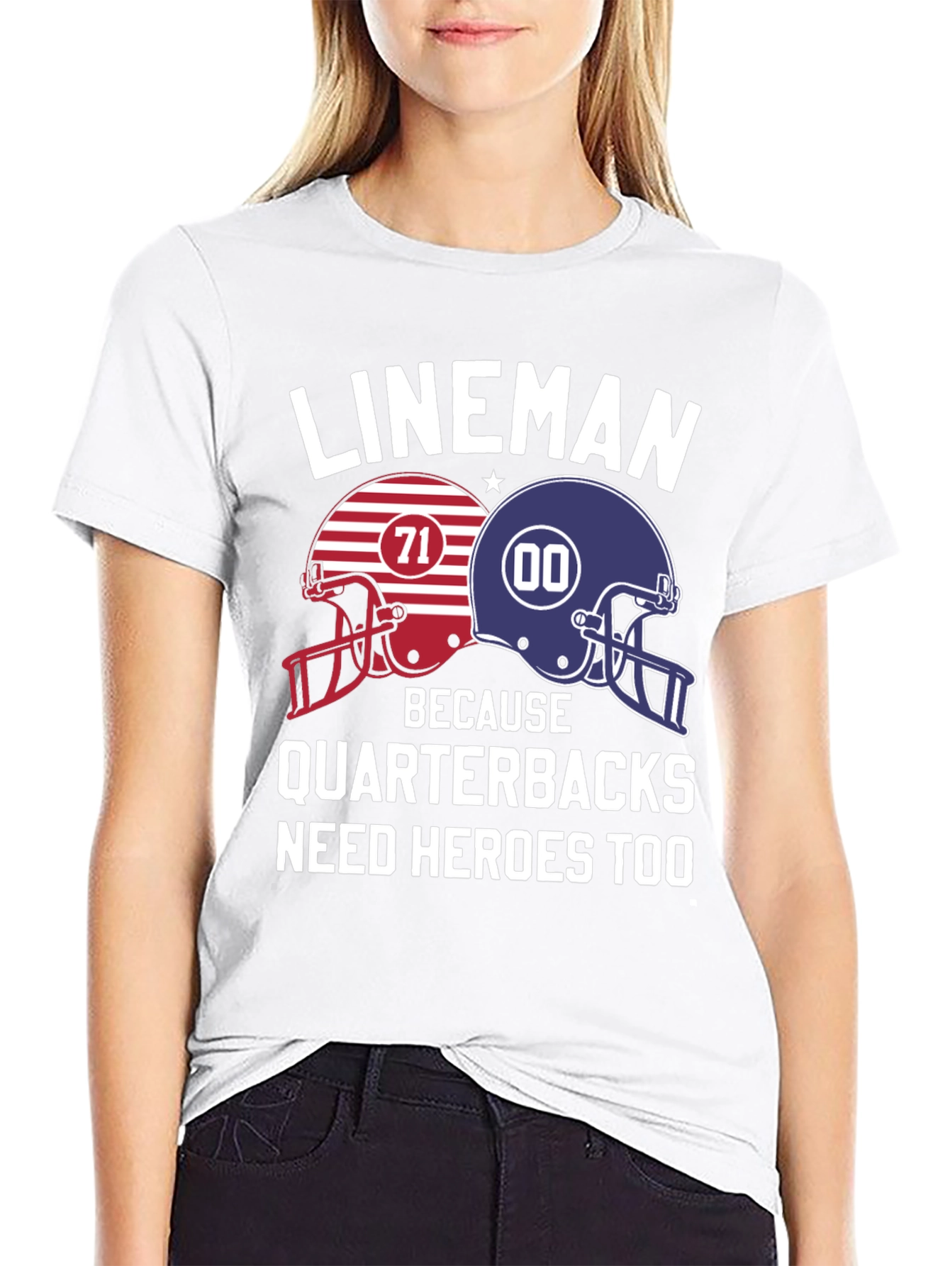 Lineman Quarterback Hero T-Shirt