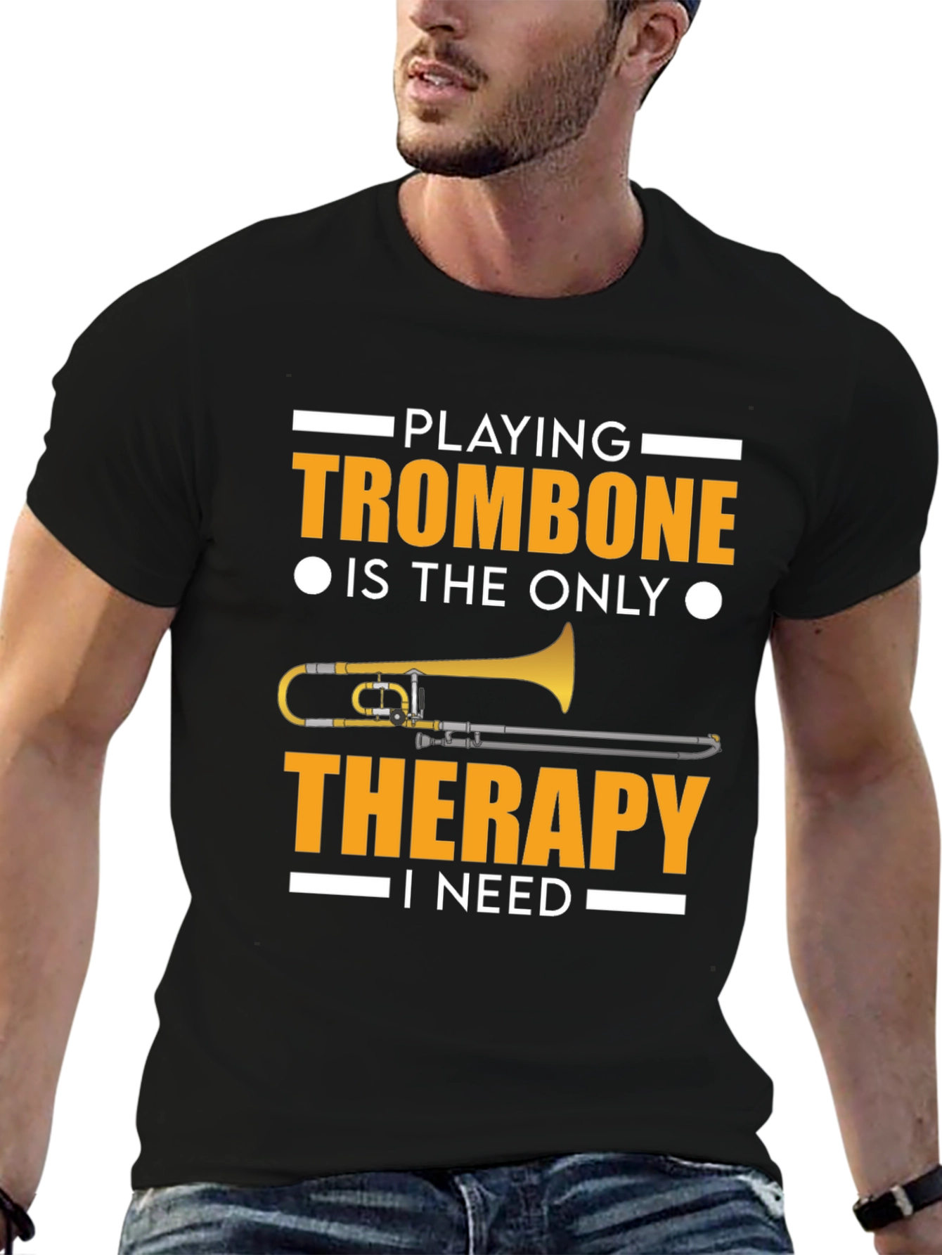 Trombone Therapy T-Shirt - Music Lover Tee