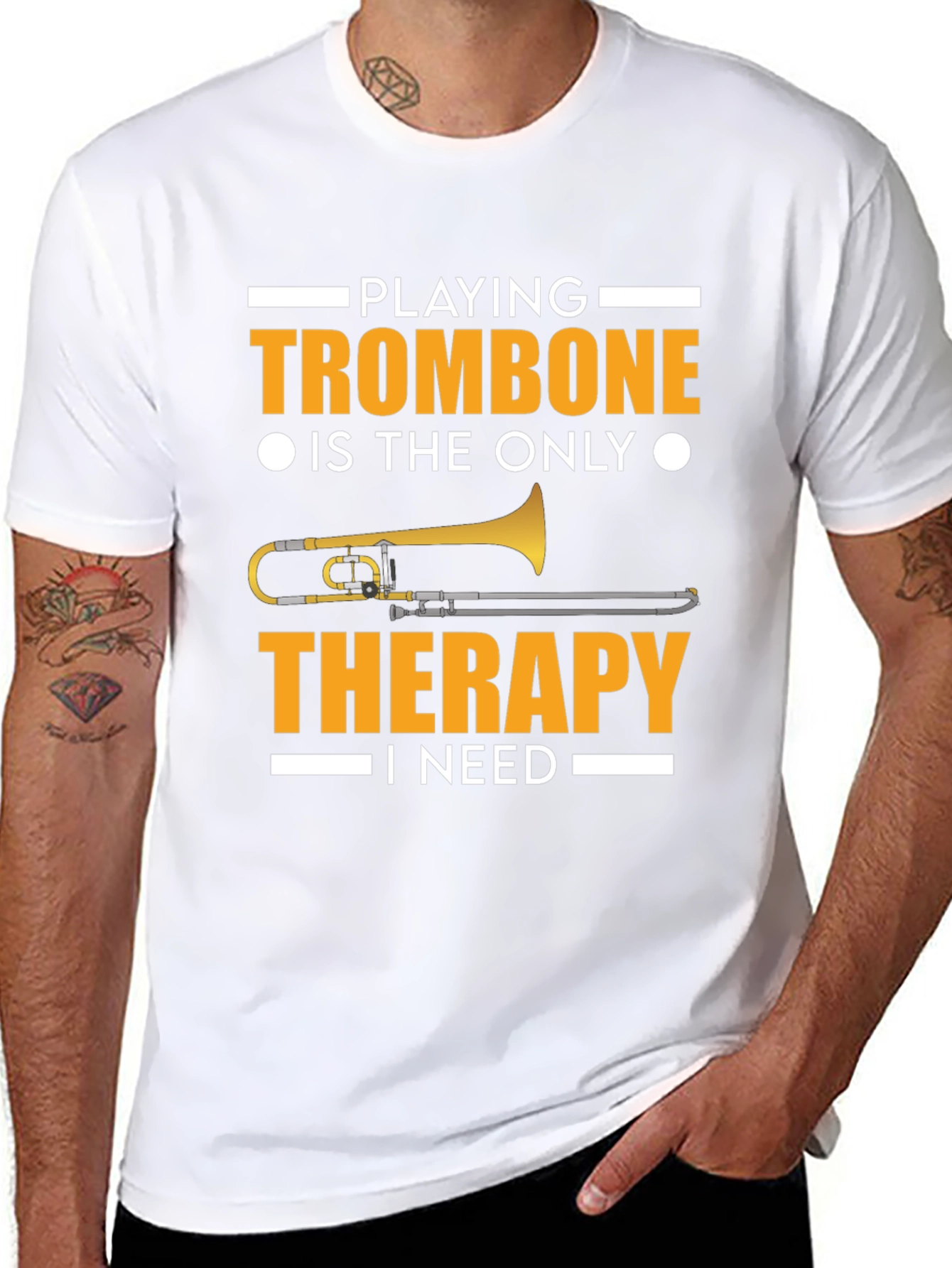 Trombone Therapy T-Shirt - Music Lover Tee