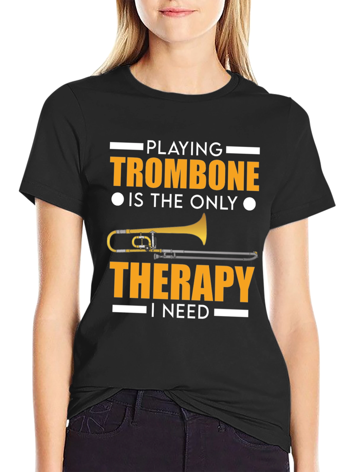 Trombone Therapy T-Shirt - Music Lover Tee