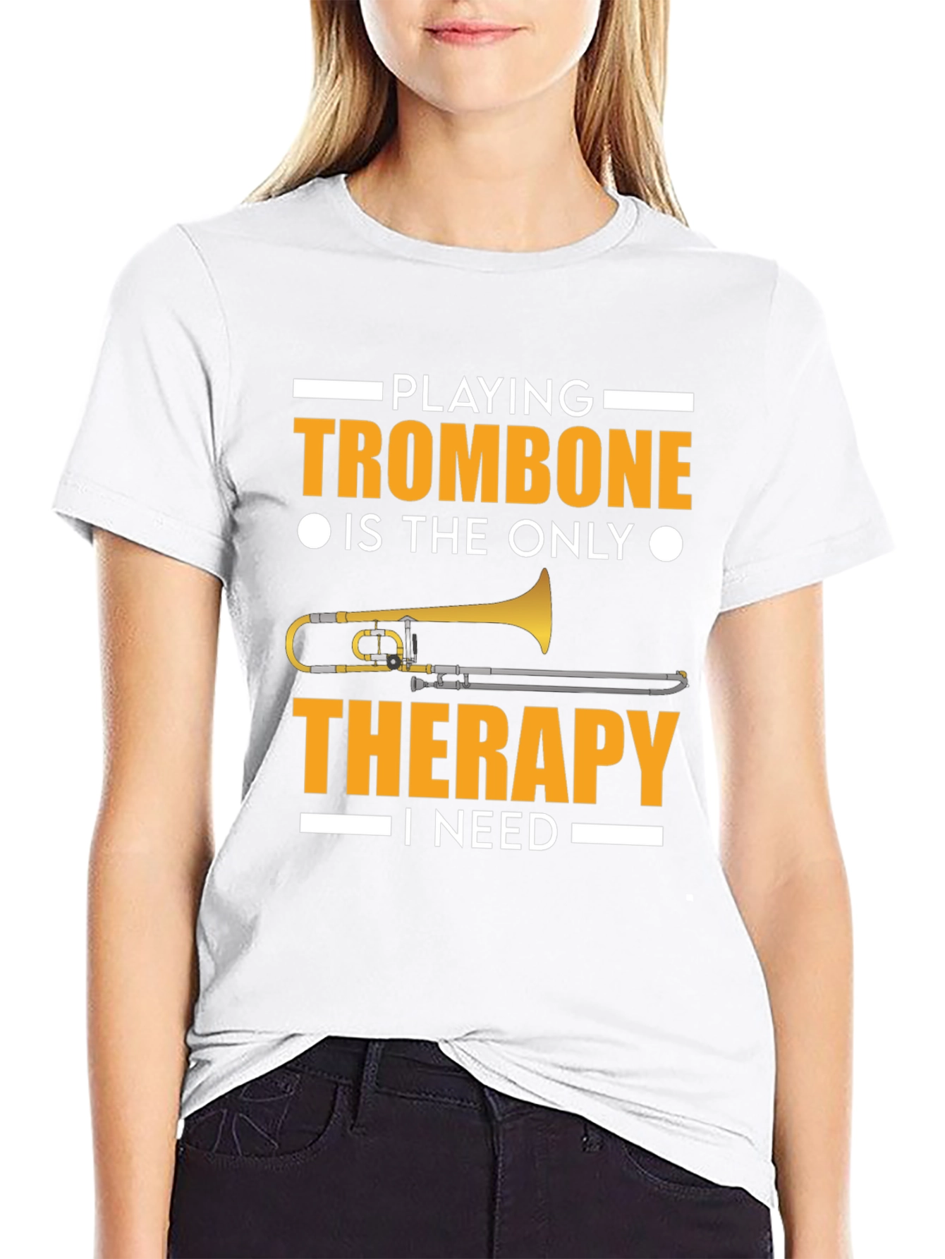 Trombone Therapy T-Shirt - Music Lover Tee