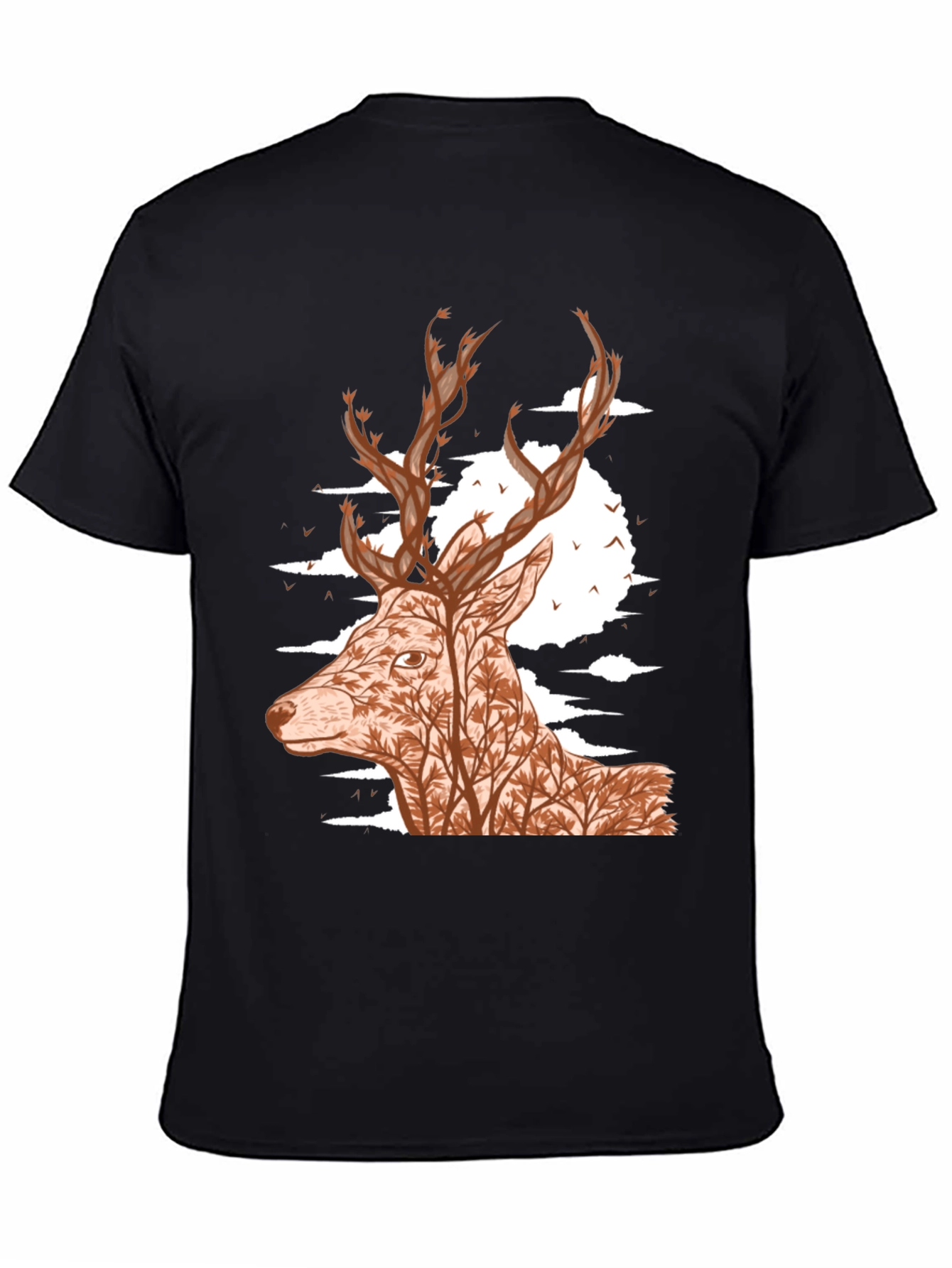 Nature Deer Graphic Tee - Unisex Black T-Shirt