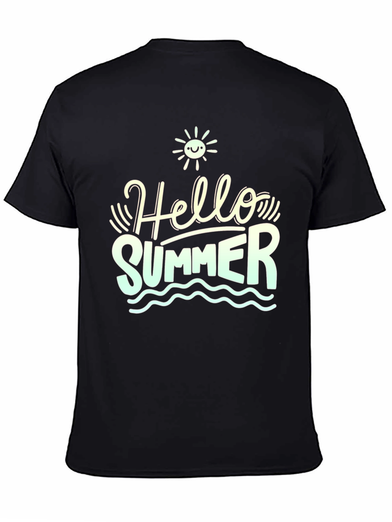 Hello Summer Black T-Shirt - Stylish Graphic Tee