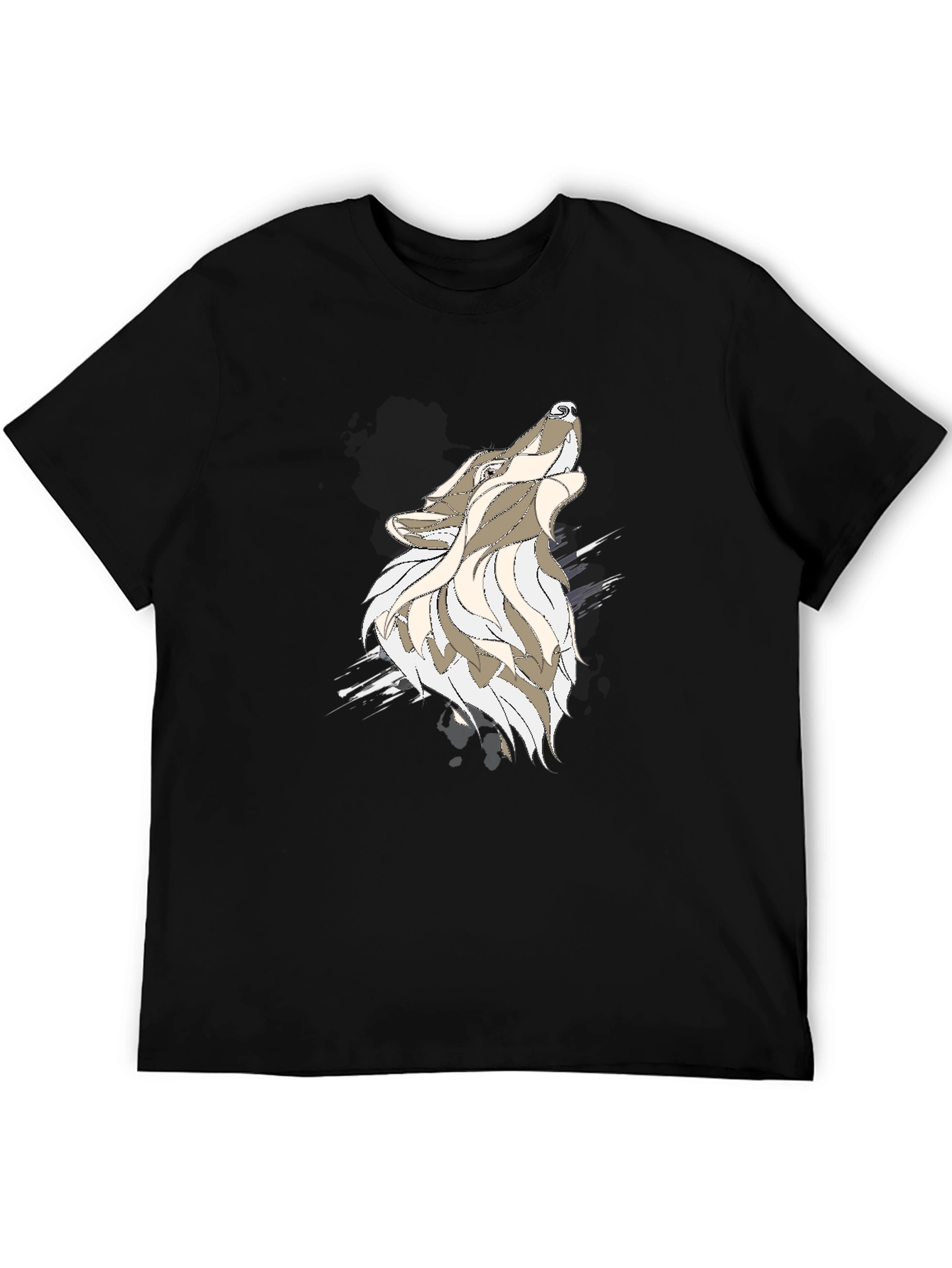 Black Wolf Graphic Tee - Mens Casual Shirt