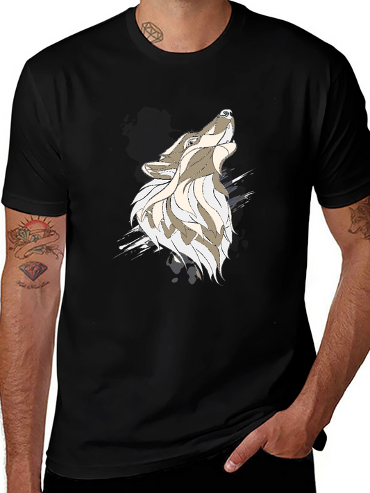 Black Wolf Graphic Tee - Mens Casual Shirt