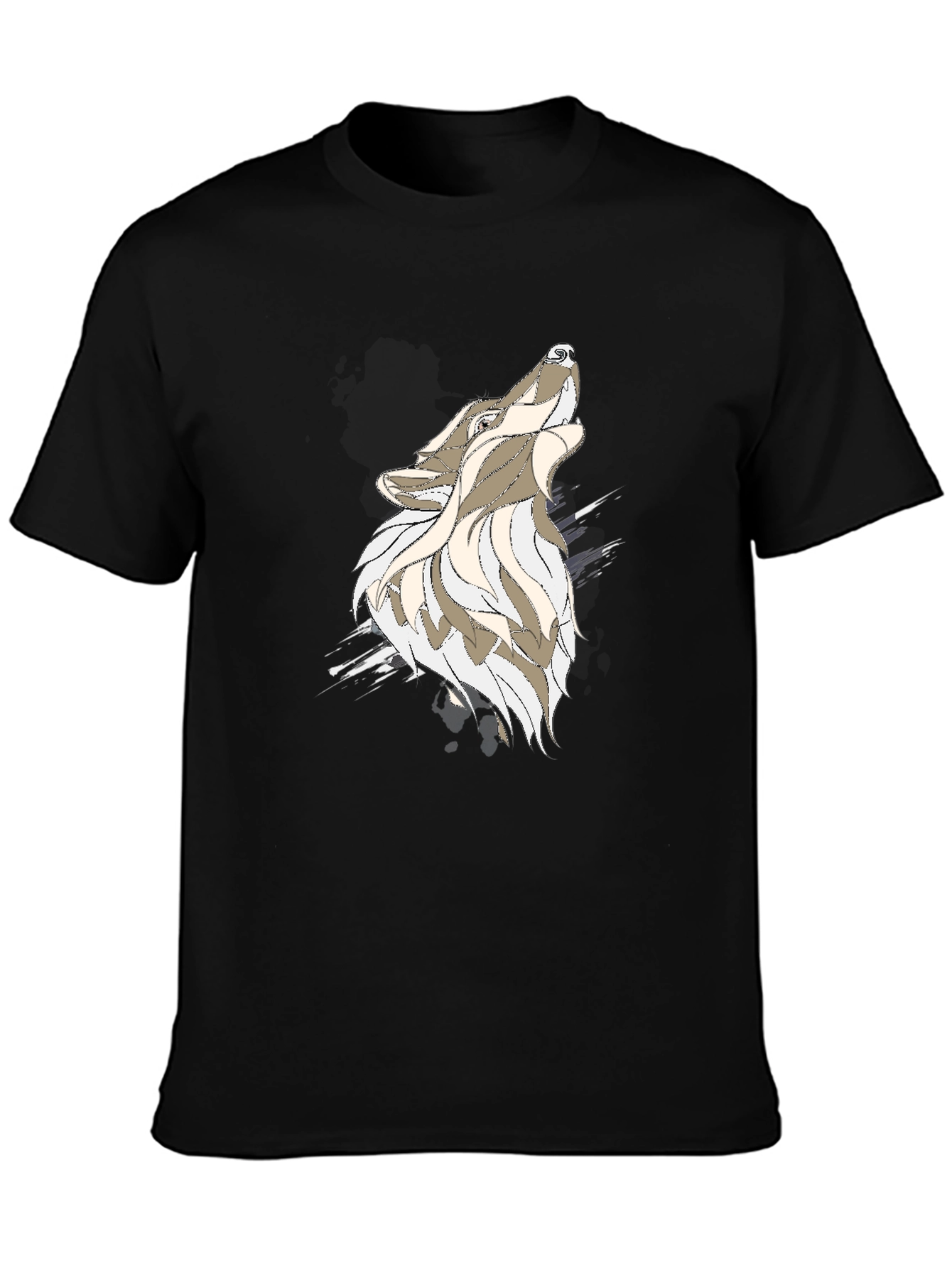 Black Wolf Graphic Tee - Mens Casual Shirt