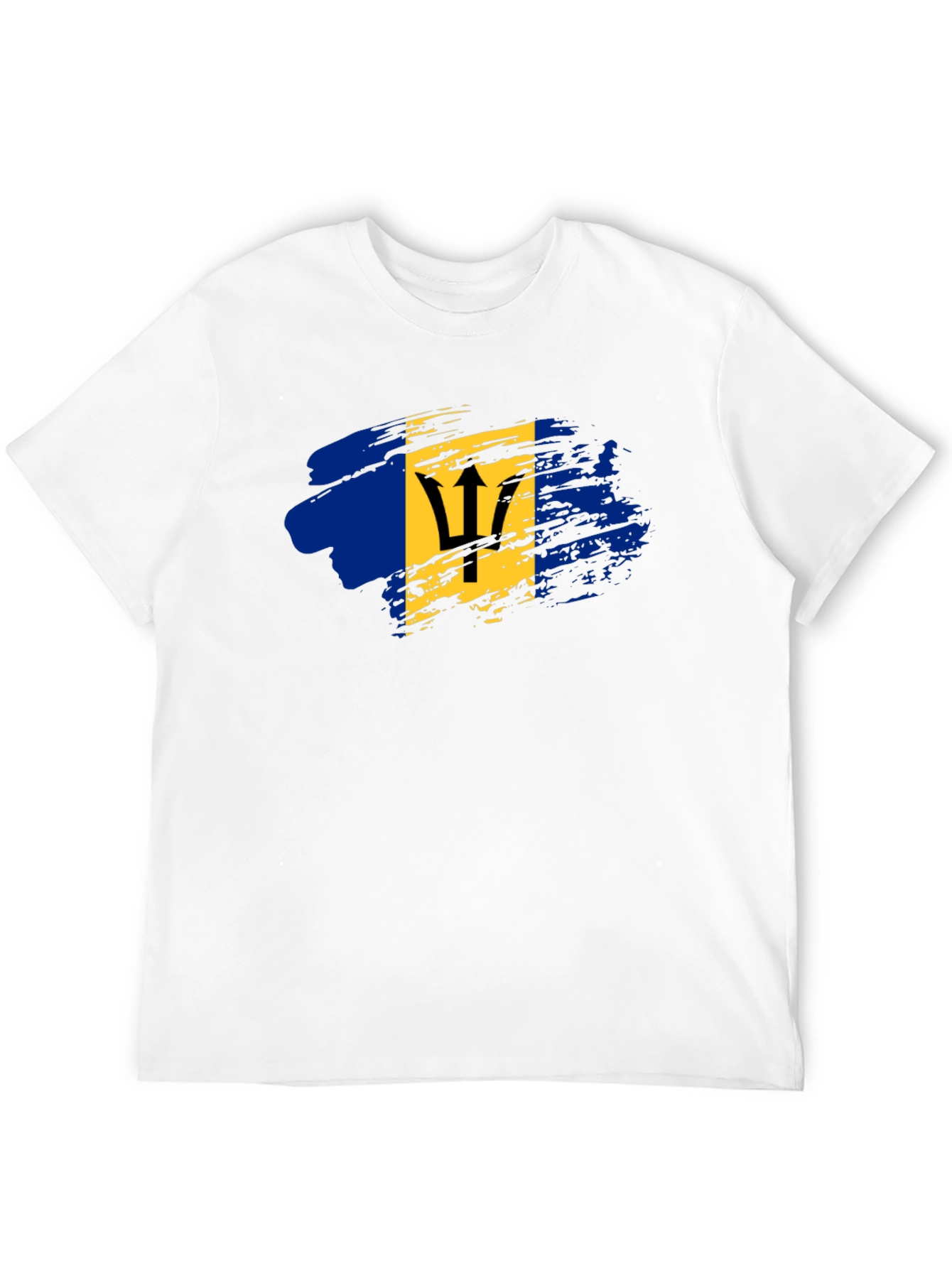Barbados Flag T-Shirt - Mens Black Tee