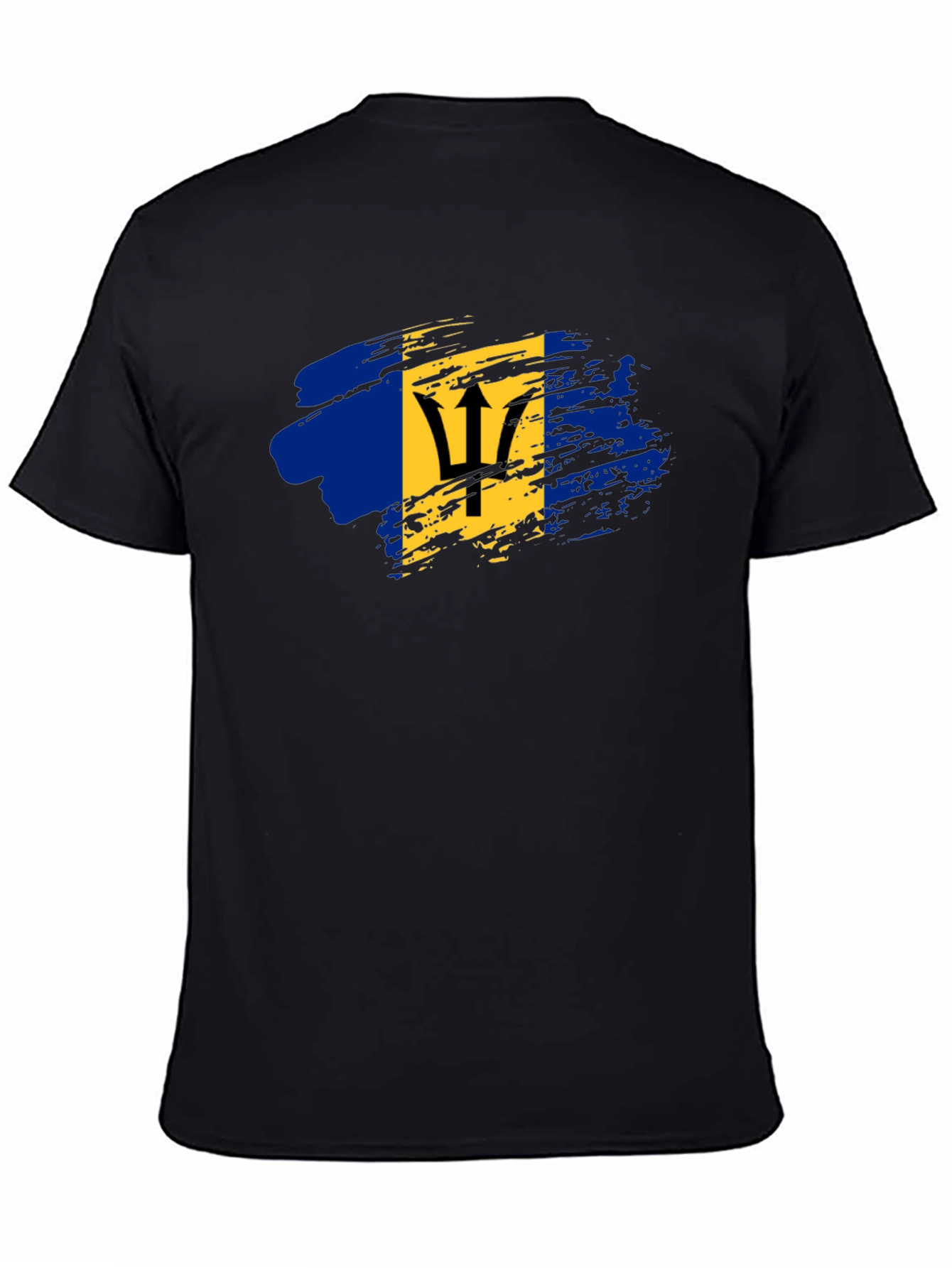 Barbados Flag T-Shirt - Mens Black Tee