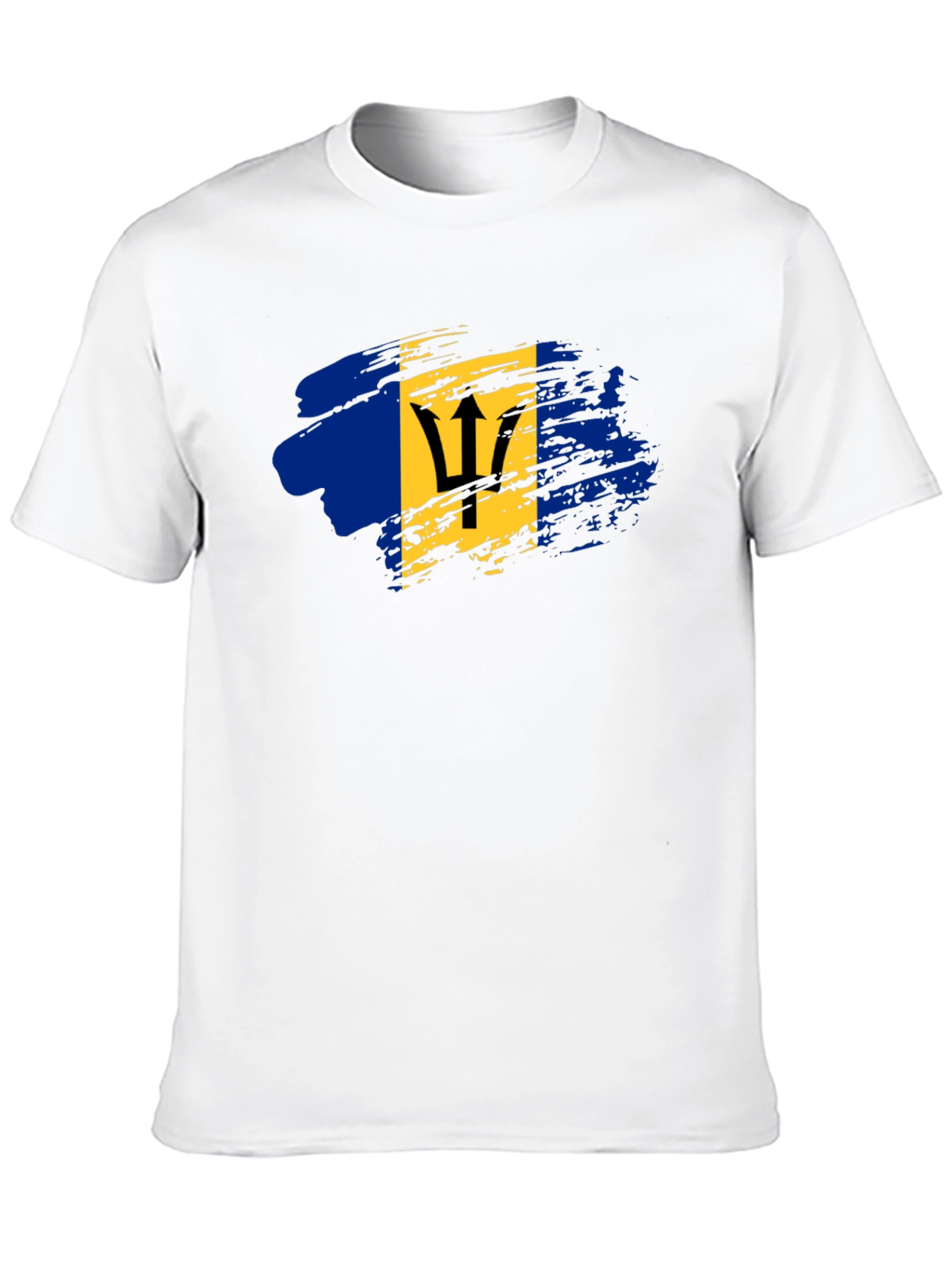 Barbados Flag T-Shirt - Mens Black Tee
