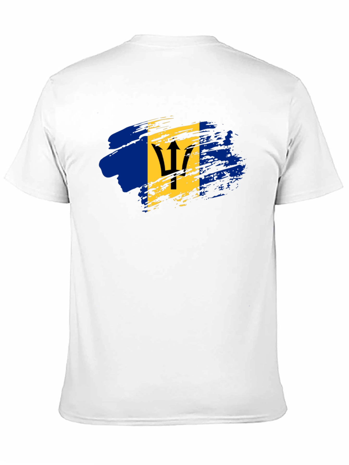 Barbados Flag T-Shirt - Mens Black Tee