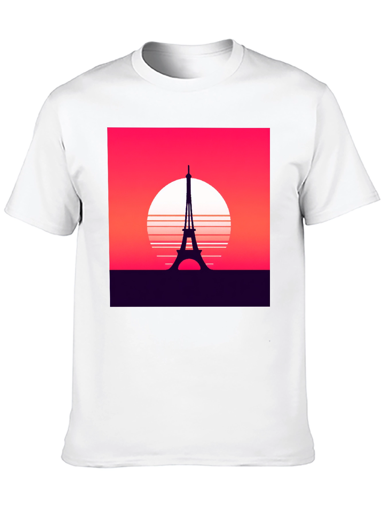Paris Sunset Graphic Tee - Retro Style