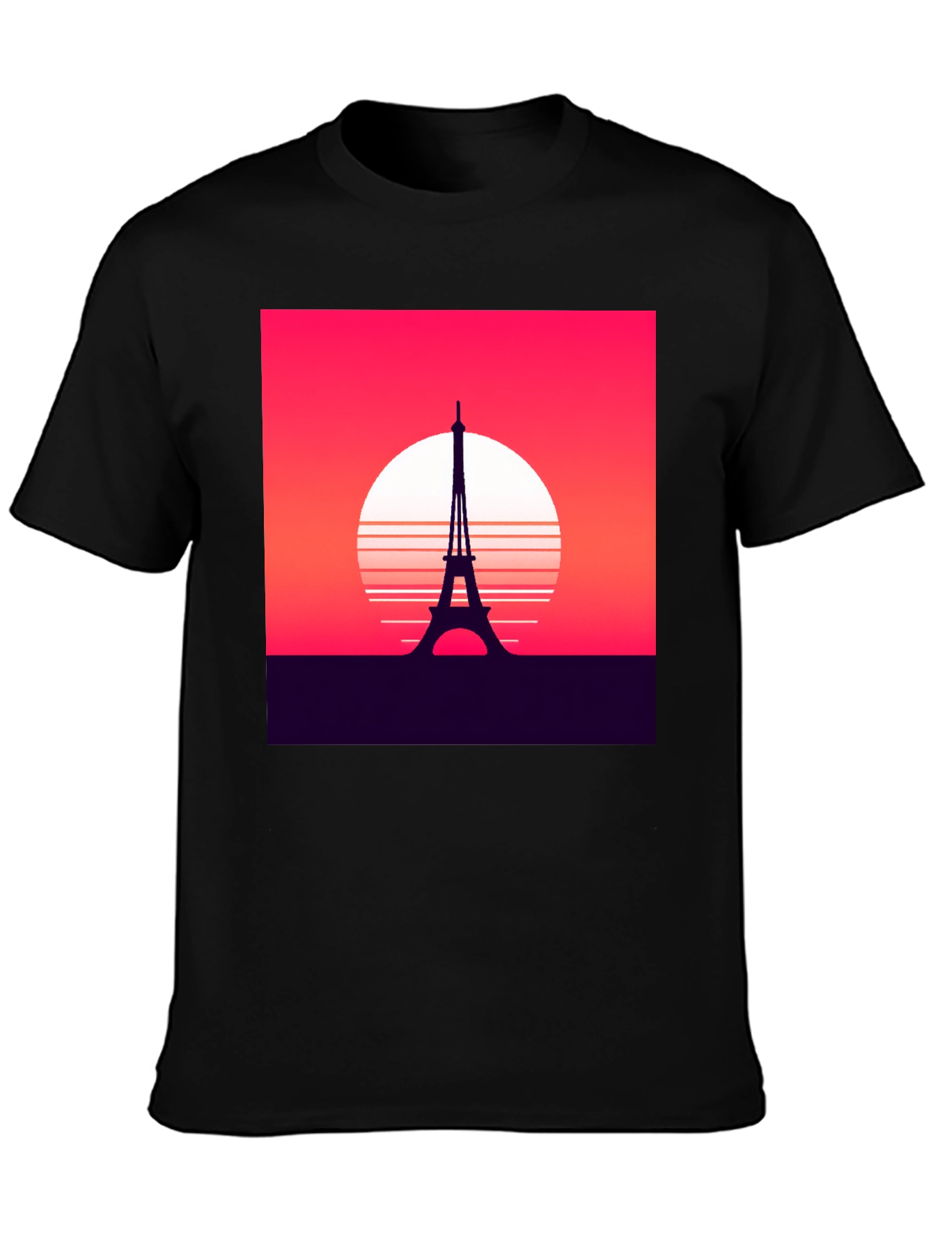 Paris Sunset Graphic Tee - Retro Style