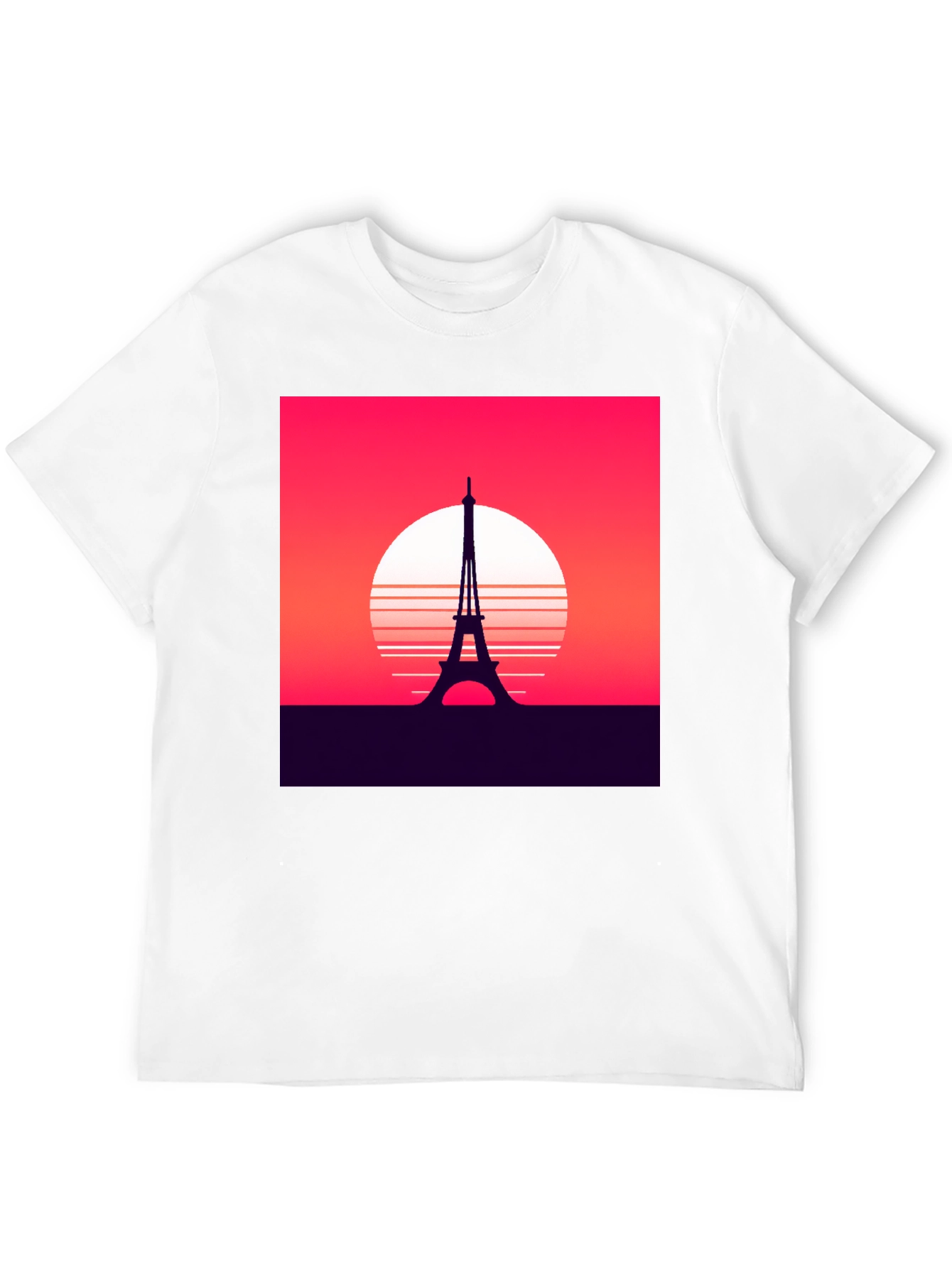 Paris Sunset Graphic Tee - Retro Style