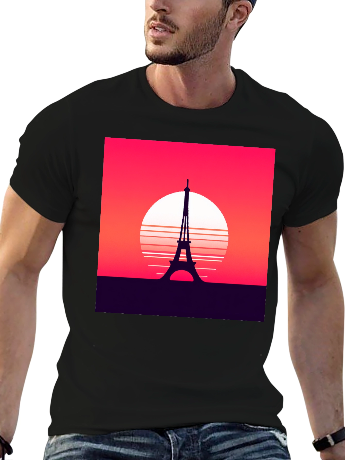 Paris Sunset Graphic Tee - Retro Style