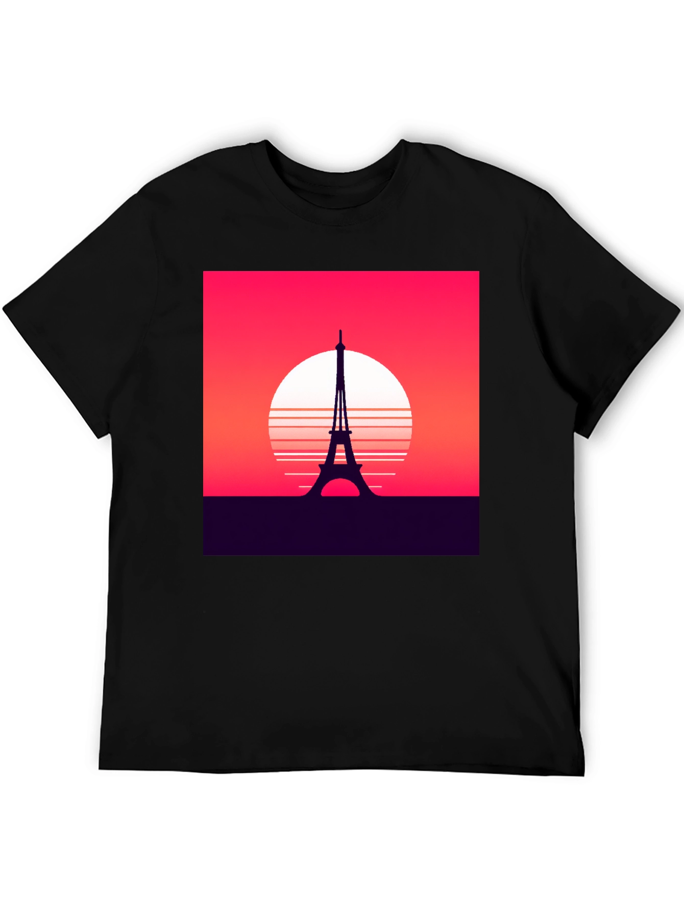 Paris Sunset Graphic Tee - Retro Style