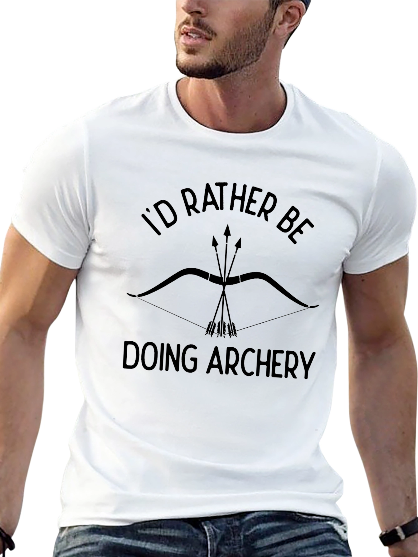 Archery Enthusiast Graphic Tee - Black Cotton