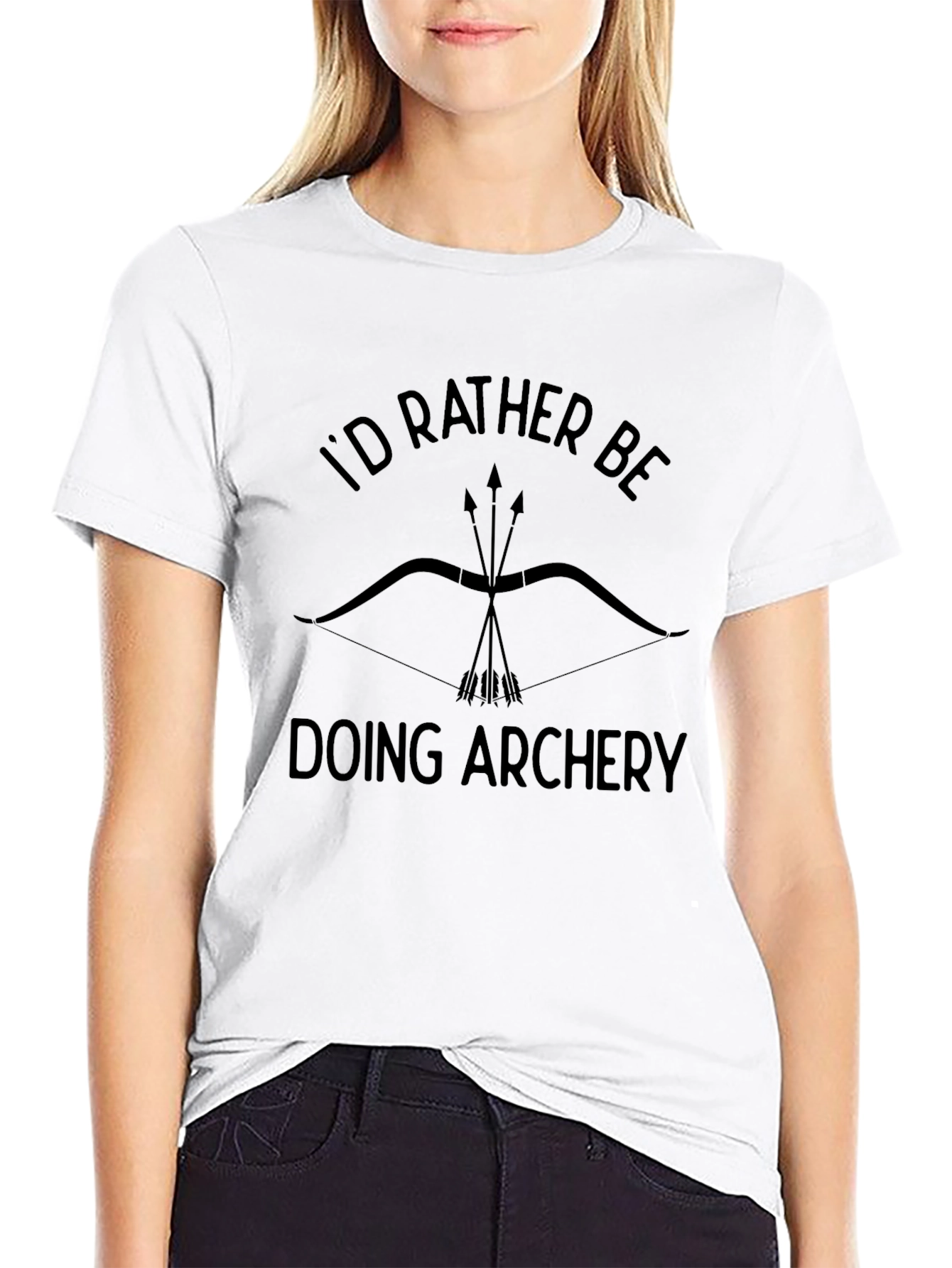 Archery Enthusiast Graphic Tee - Black Cotton