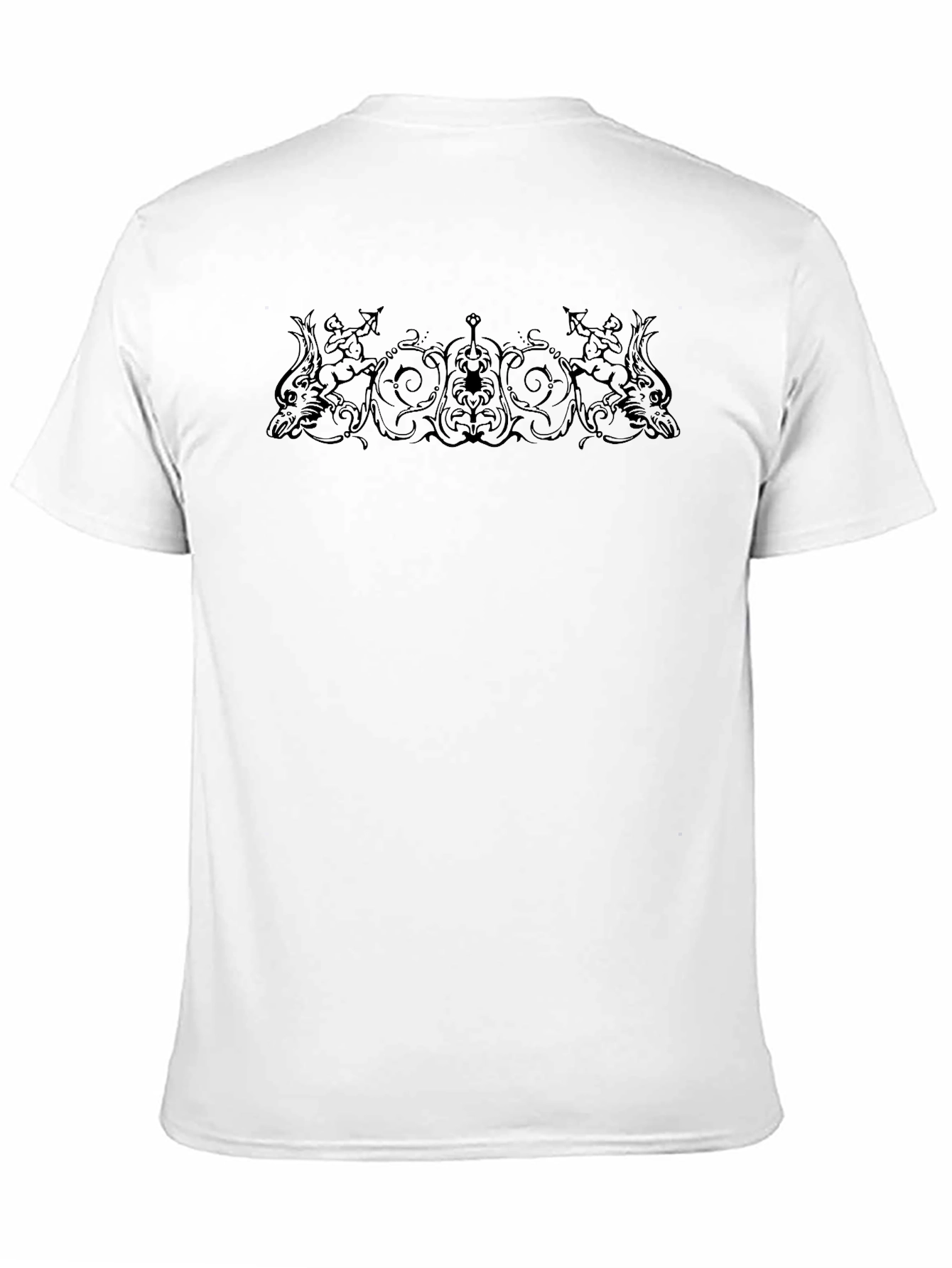 Ornate Graphic Print Black T-Shirt