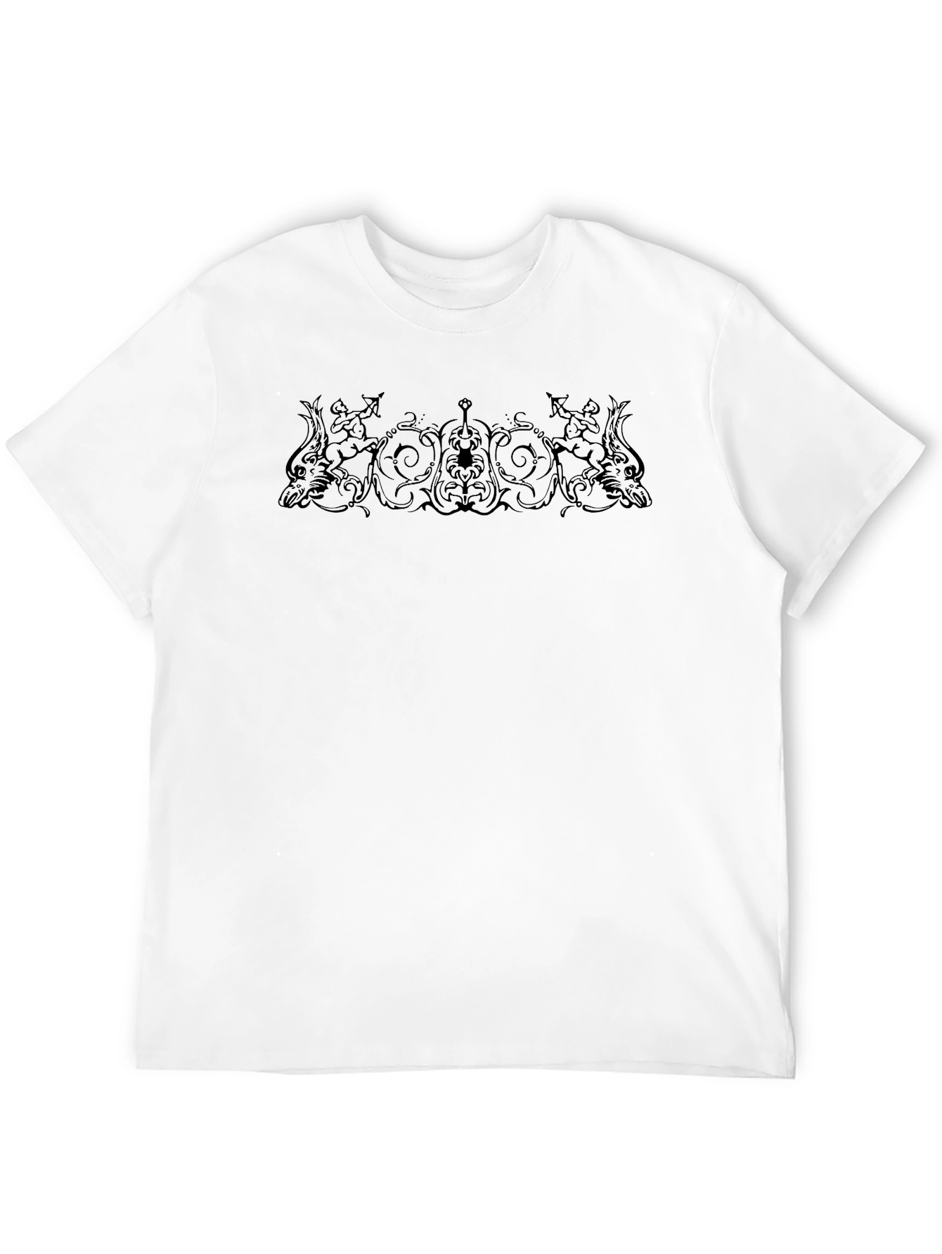Ornate Graphic Print Black T-Shirt