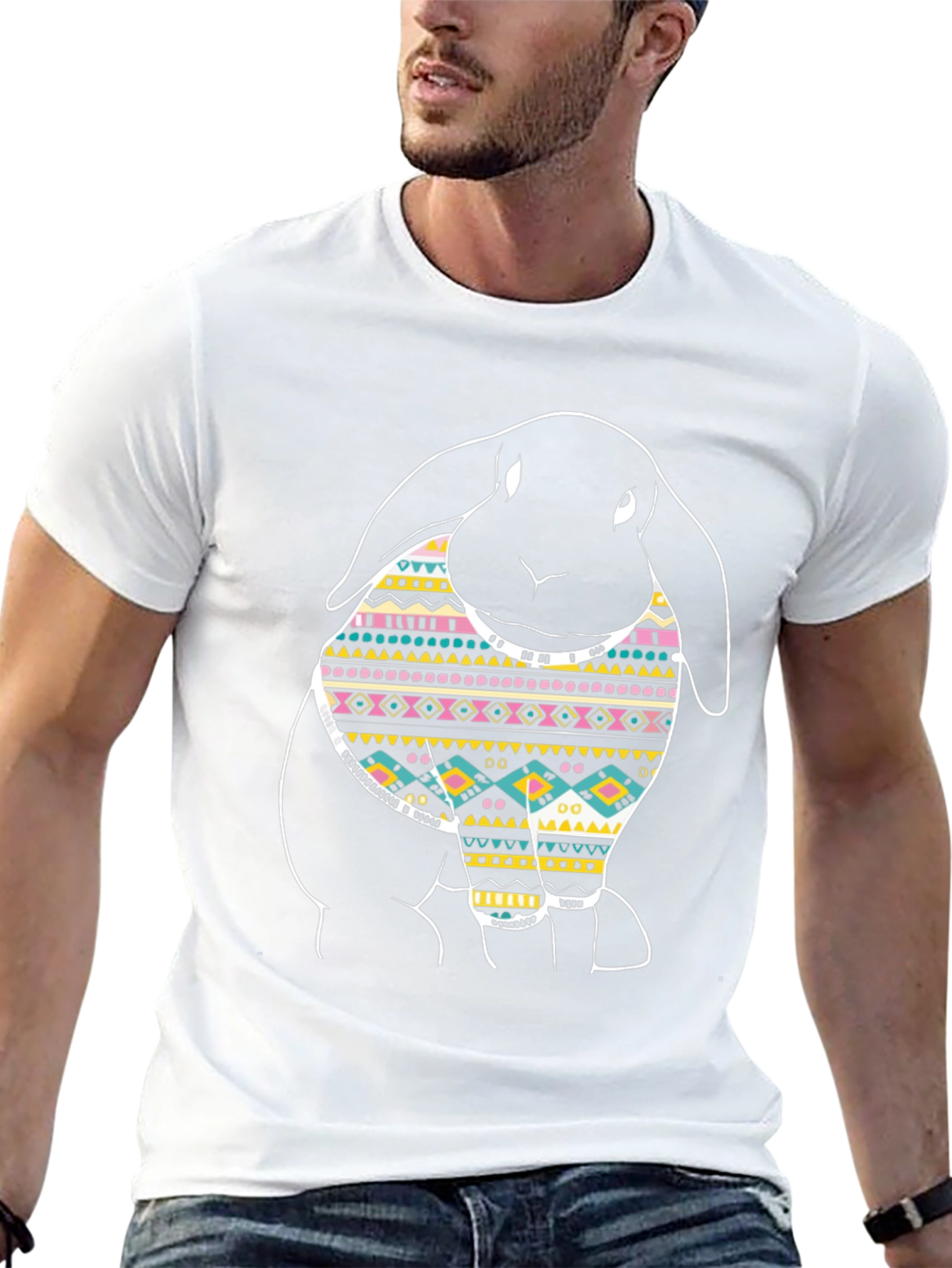 Rabbit Graphic Black T-Shirt